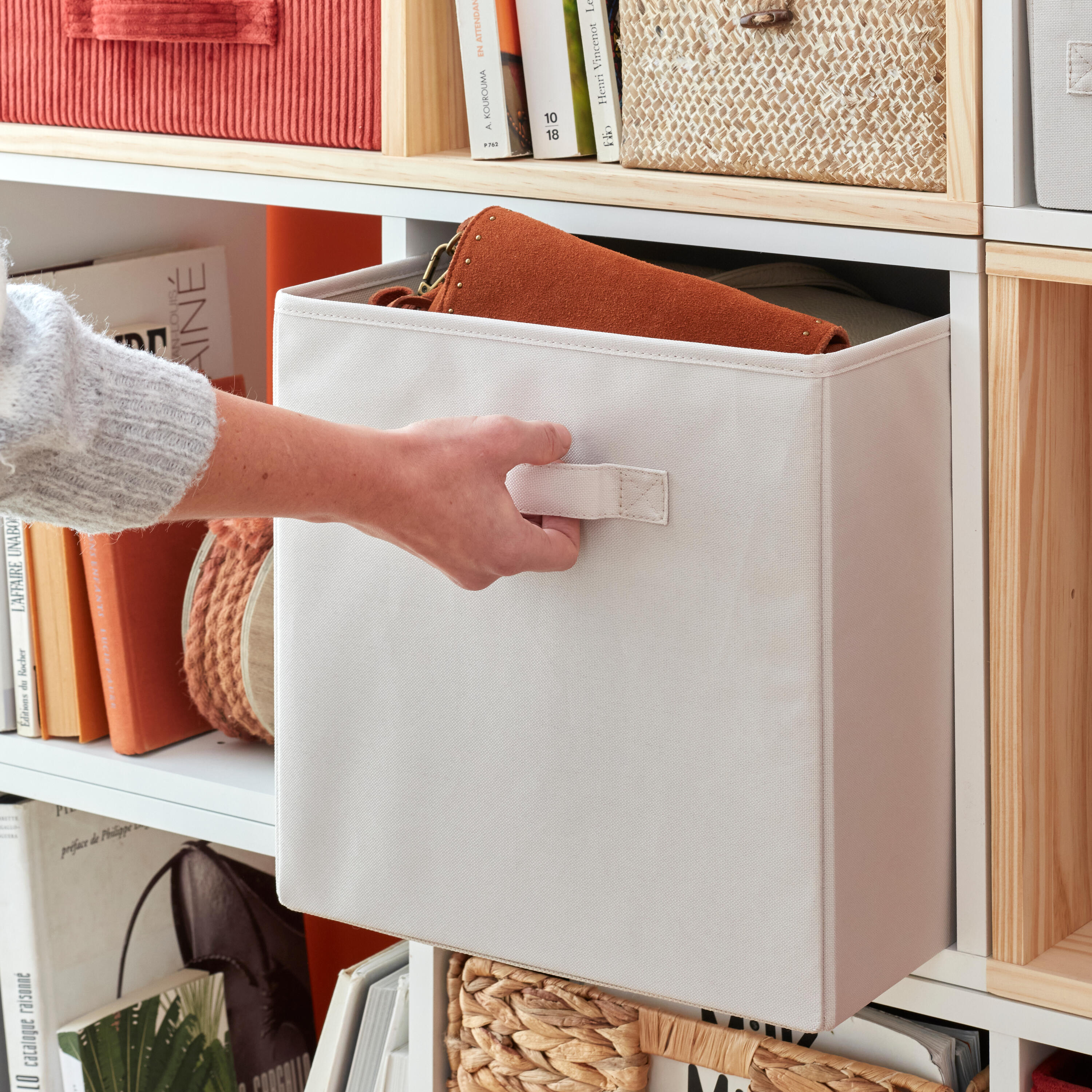 Panier SPACEO Kub beige H.31 x l.31 x P.31 cm - 7