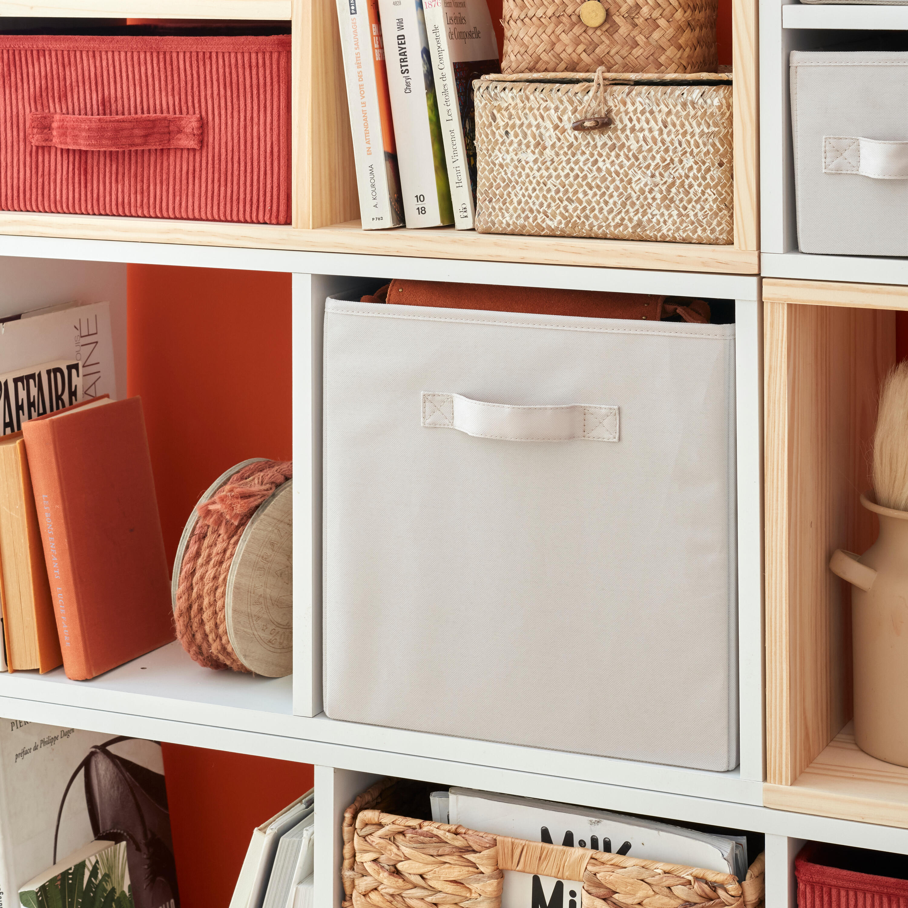 Panier SPACEO Kub beige H.31 x l.31 x P.31 cm - 4