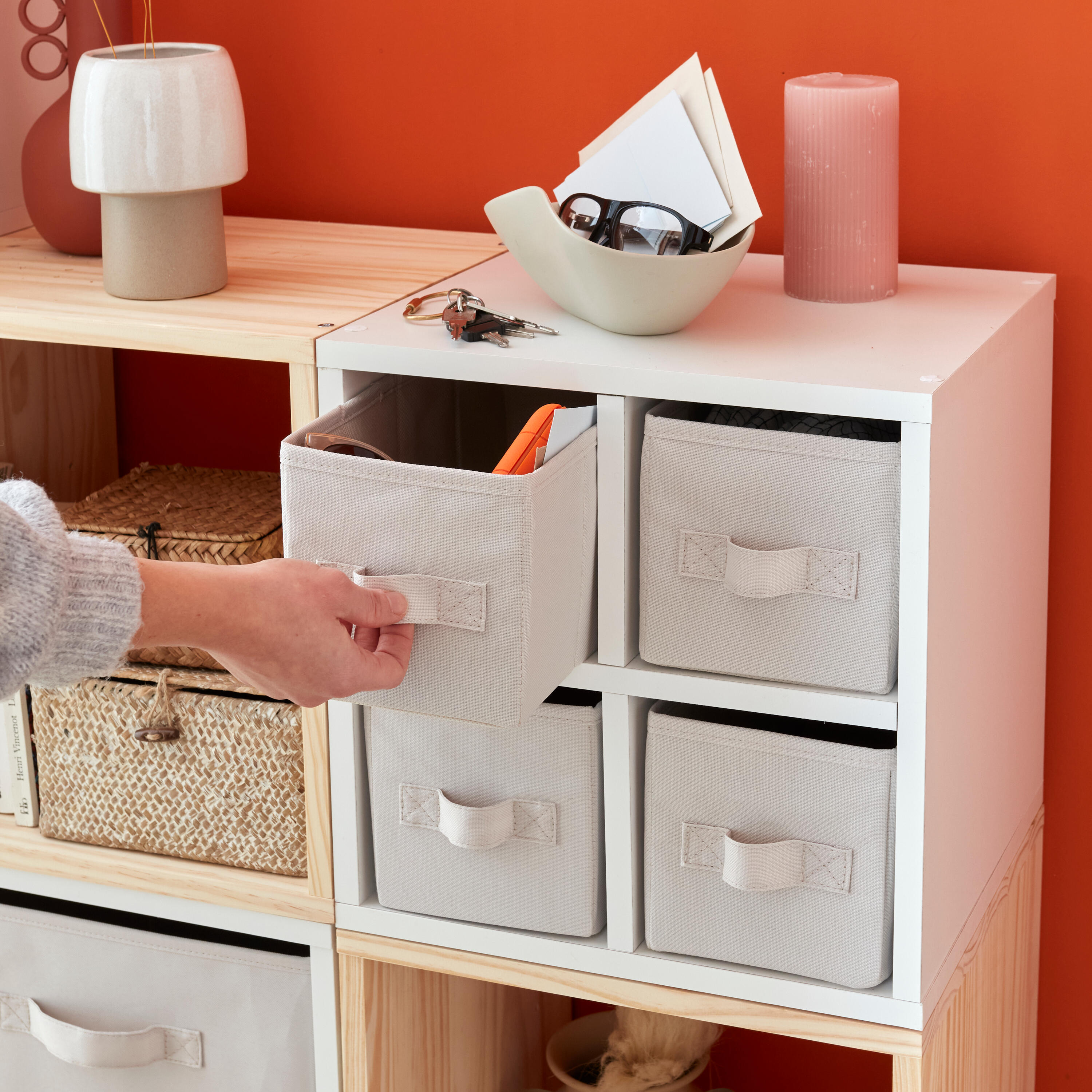 Cesta de polipropileno plegable Spaceo Kub de 14x14x31 cm - 3