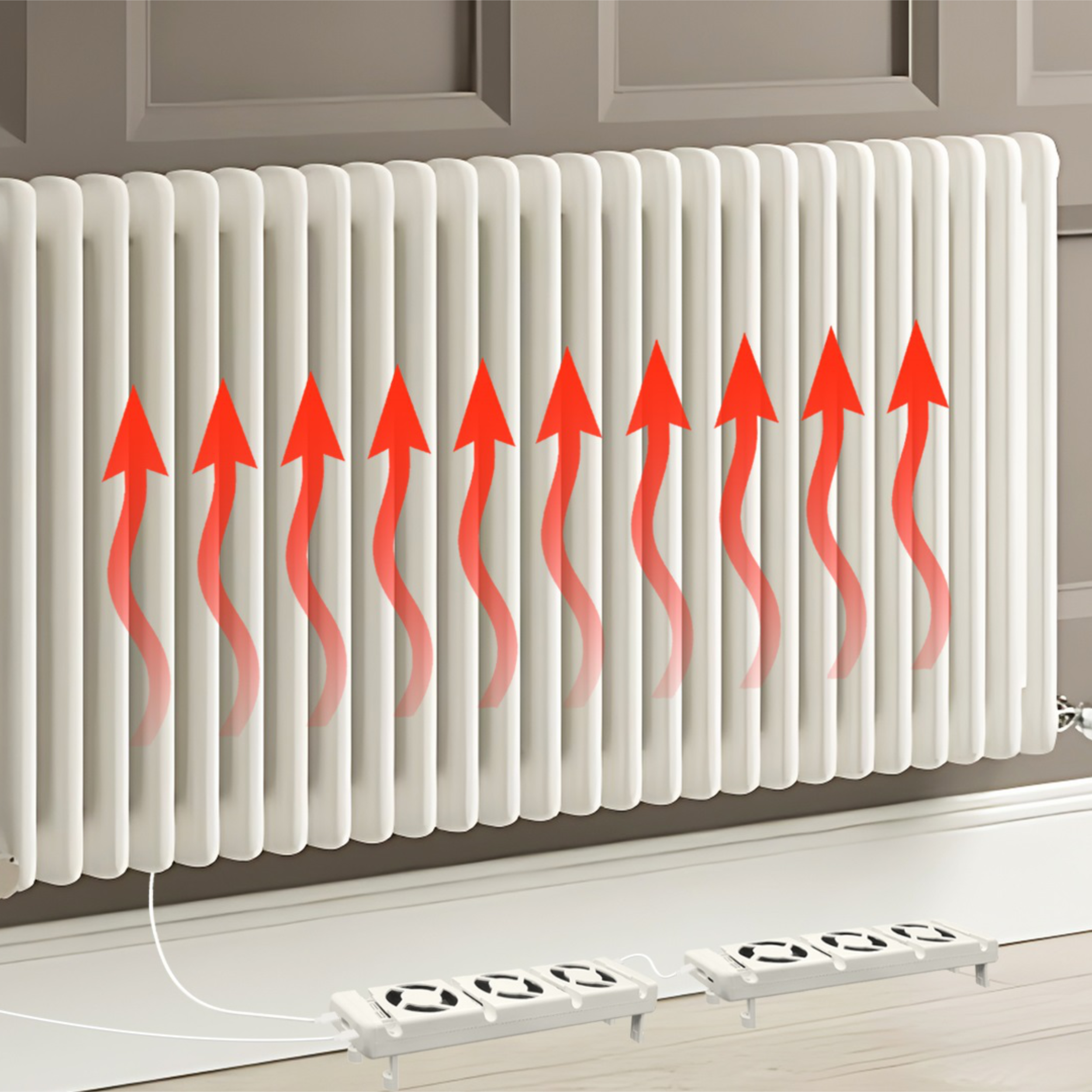 Wentylator grzejnikowy 30x6,9x3 cm biały SOLID - 10