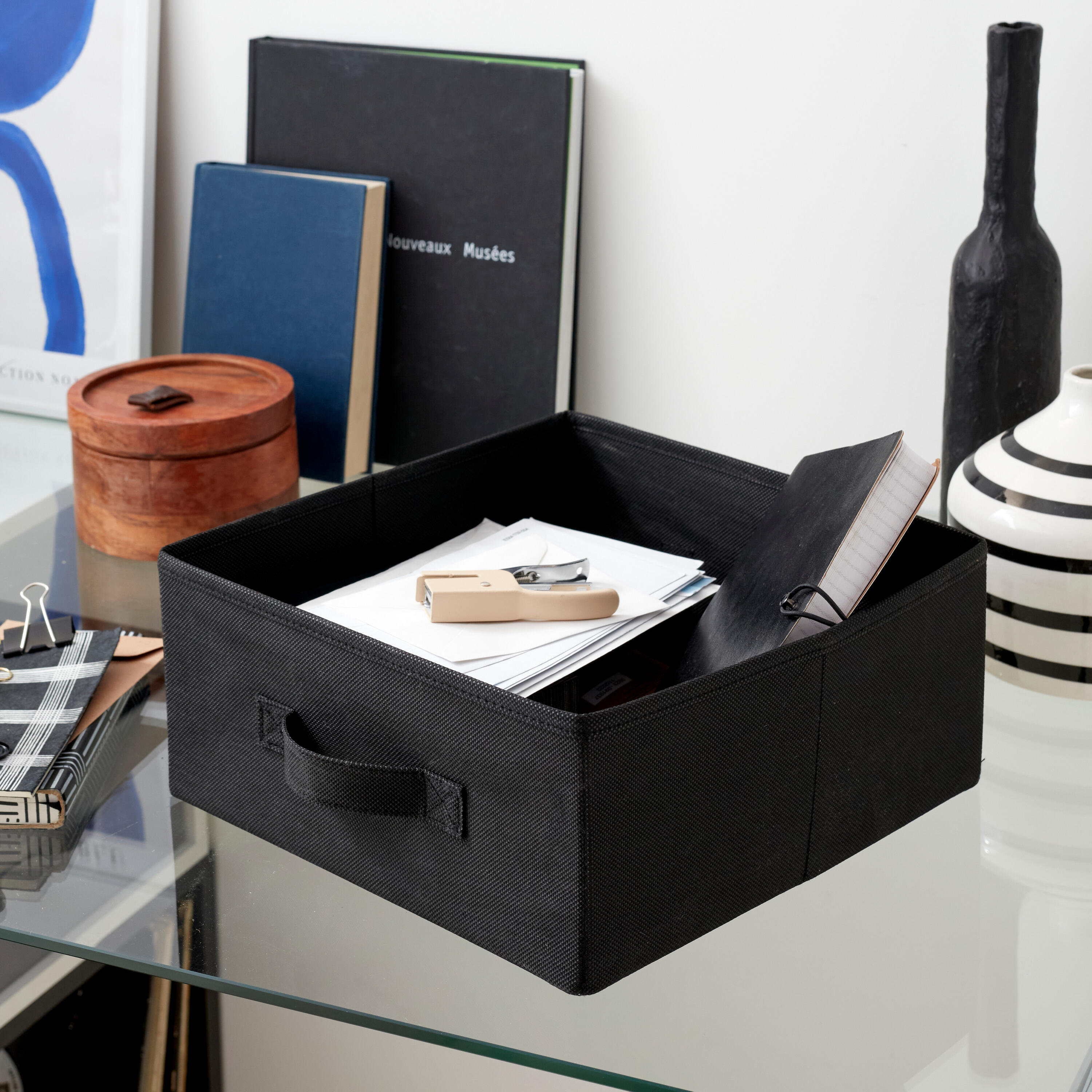 Panier SPACEO Kub noir H.14 x l.31 x P.31 cm - 4