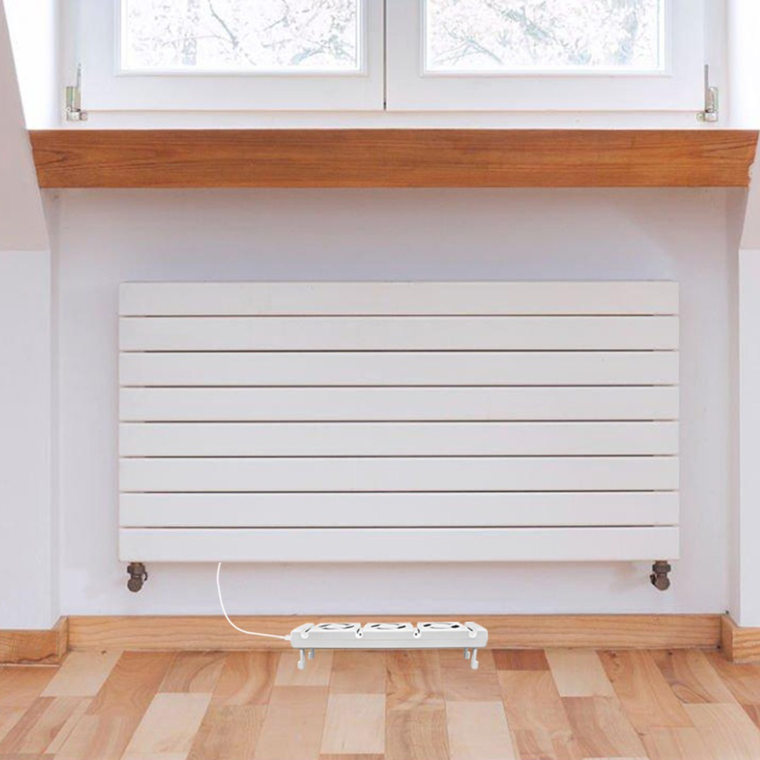 Wentylator grzejnikowy 30x6,9x3 cm biały SOLID - 3