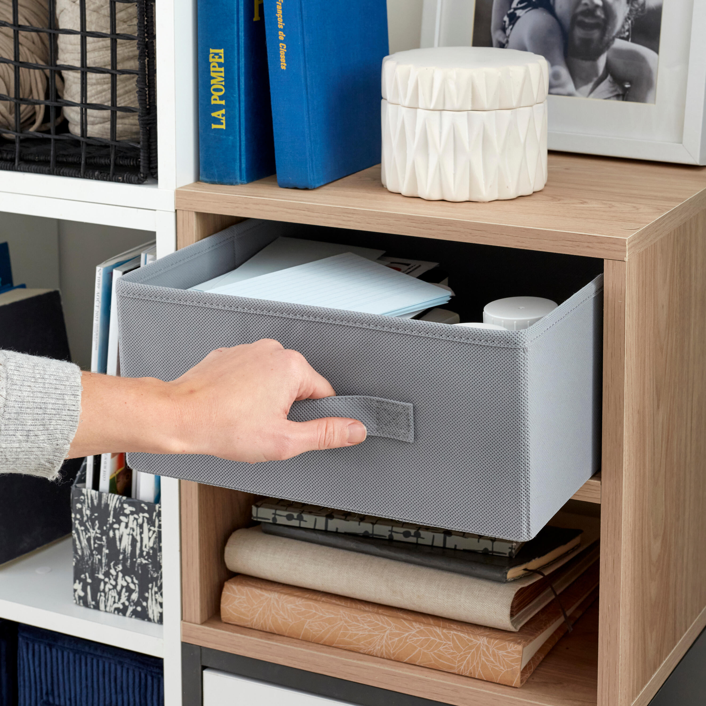 Panier SPACEO Kub gris H.14 x l.31 x P.31 cm - 7