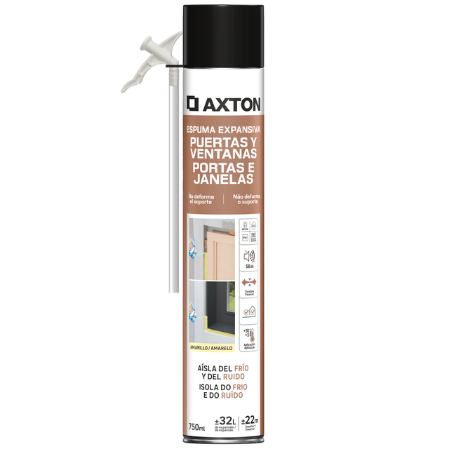 Espuma expansiva poliuretano para janelas e portas 750 ml Axton
