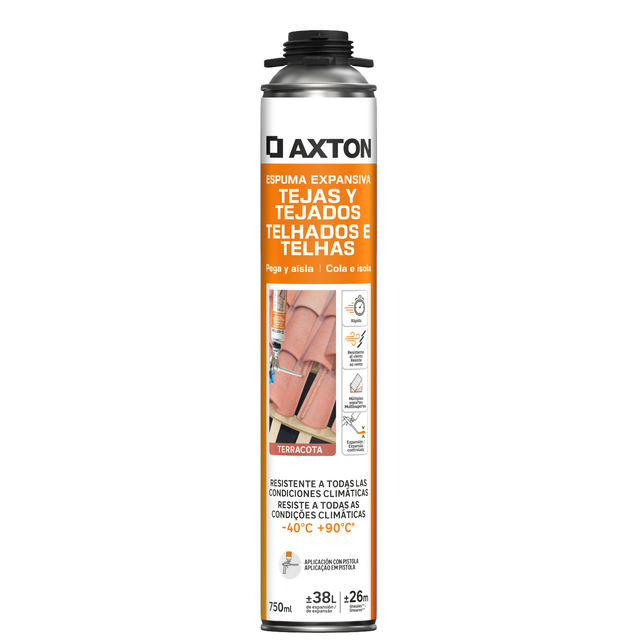 Espuma de poliuretano para tejados AXTON color terracota 750ml