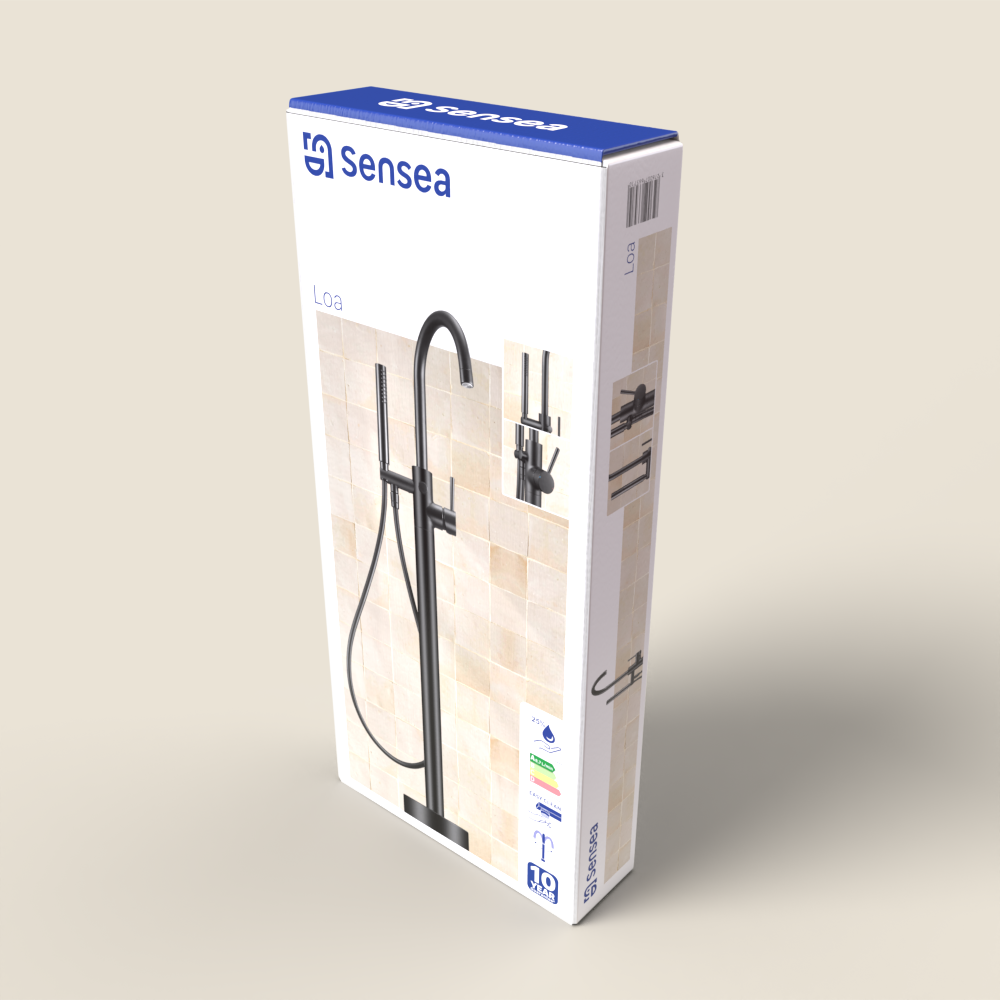 Grifo de bañera exenta monomando SENSEA Loa negro mate Antical Latón - 12