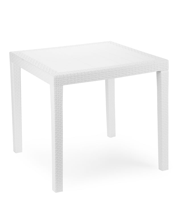 Tavolo da pranzo per giardino King struttura e superficie in polipropilene bianco per 4 persone 79x79cm