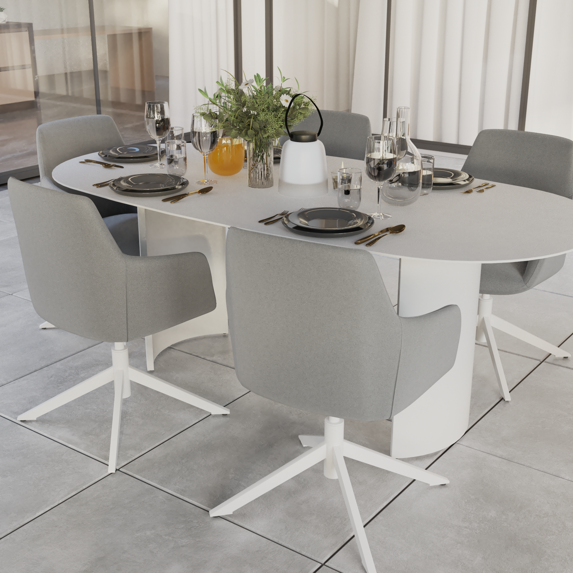 Poltrona de jardim com almofada cinza Naterial - 5