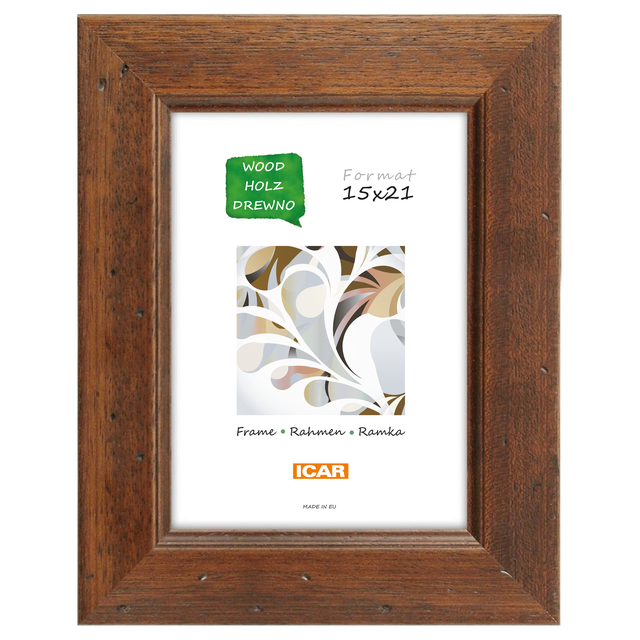 Ramka na zdjęcia Kora 15 x 21 cm brązowa drewniana