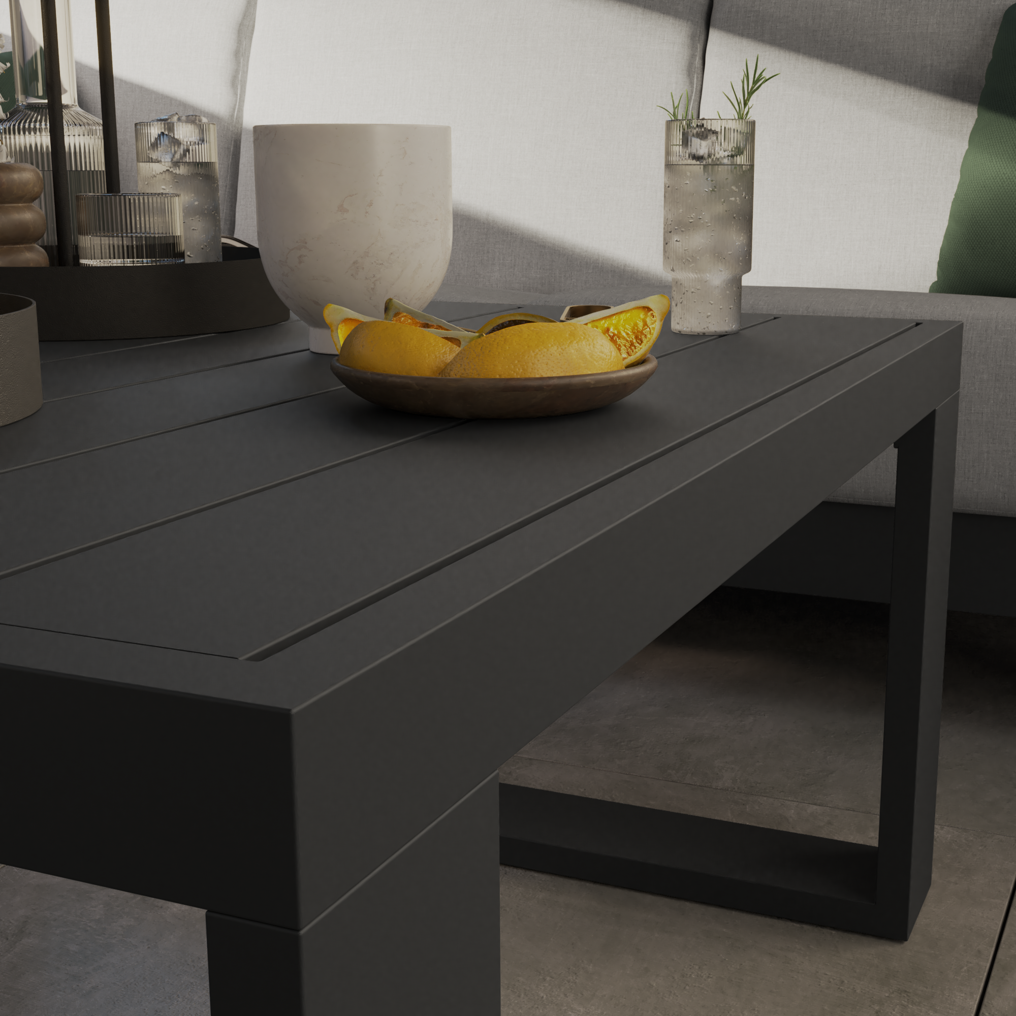 Table corner en aluminium gris Athena NATERIAL - 9