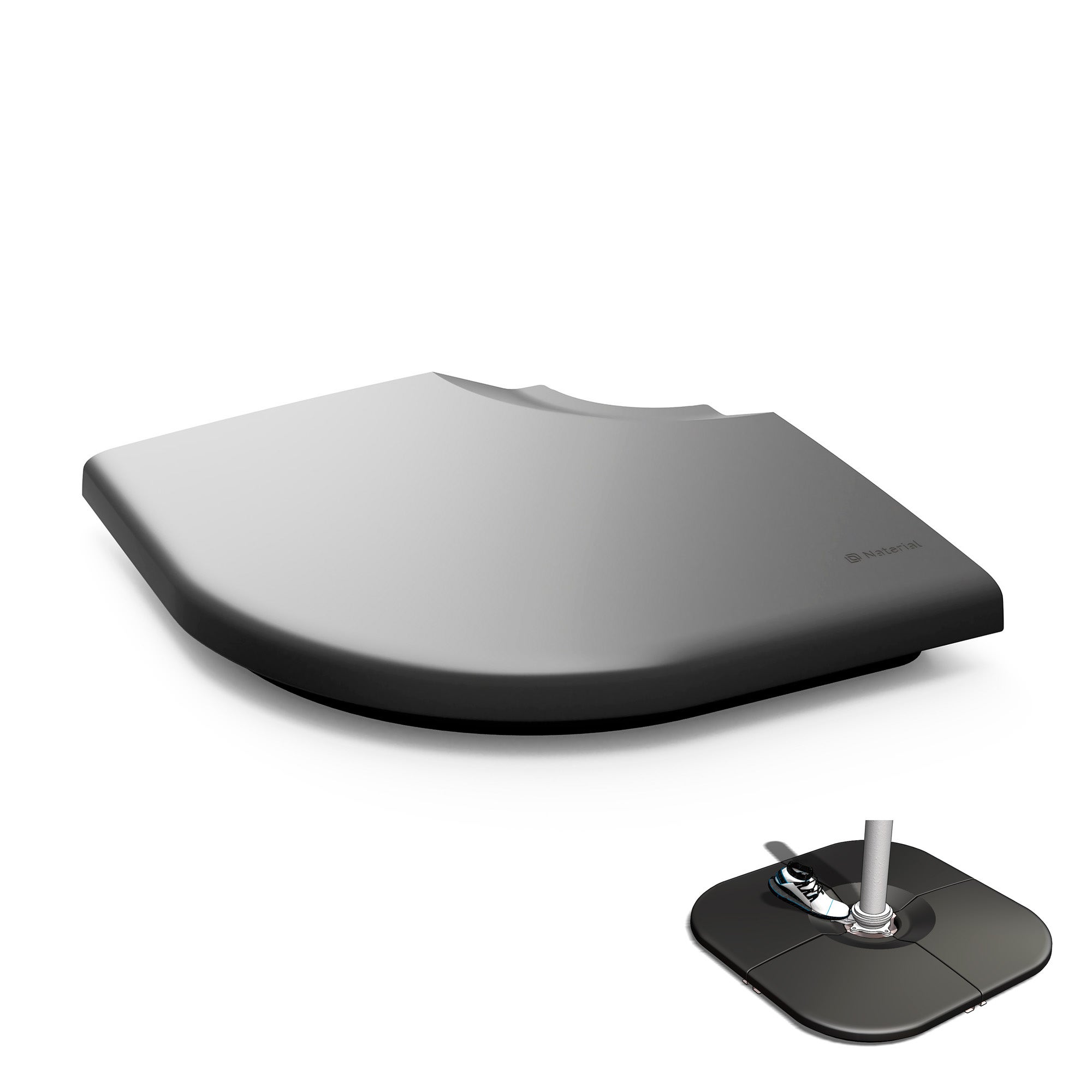 Base para chapéu-sol 1/4 35 kg 54x54 cm antracite Naterial - 3