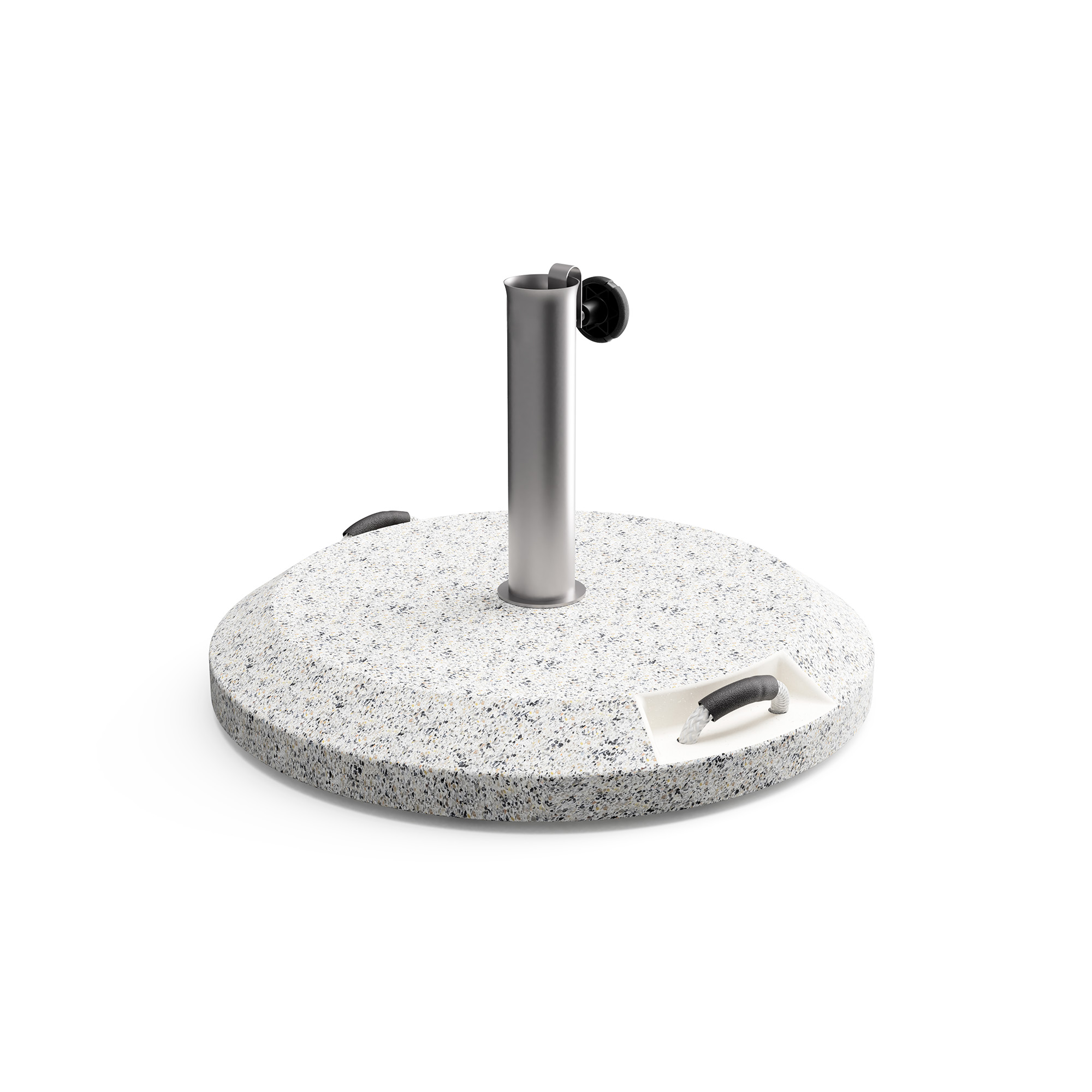 Pie de parasol redondo de granito de 45 kg antracita
