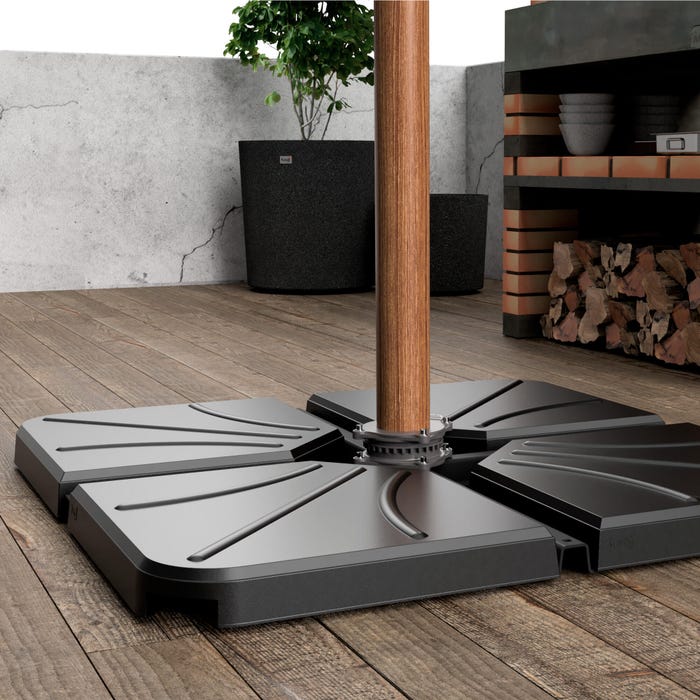 Pie de parasol cuadrado de hormigón de 25 kg