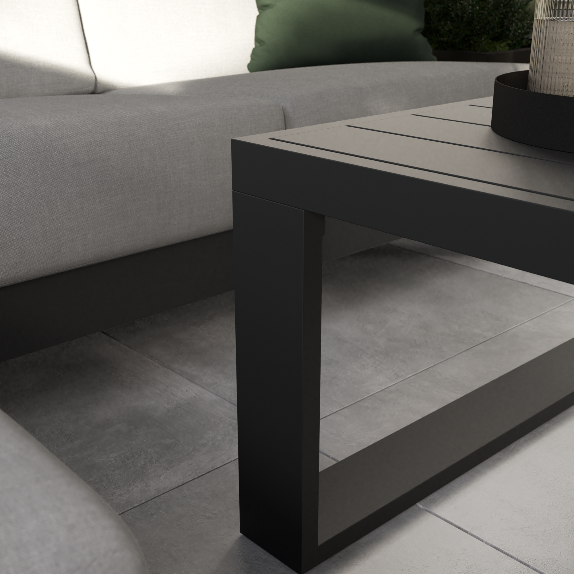 Table corner en aluminium gris Athena NATERIAL - 7