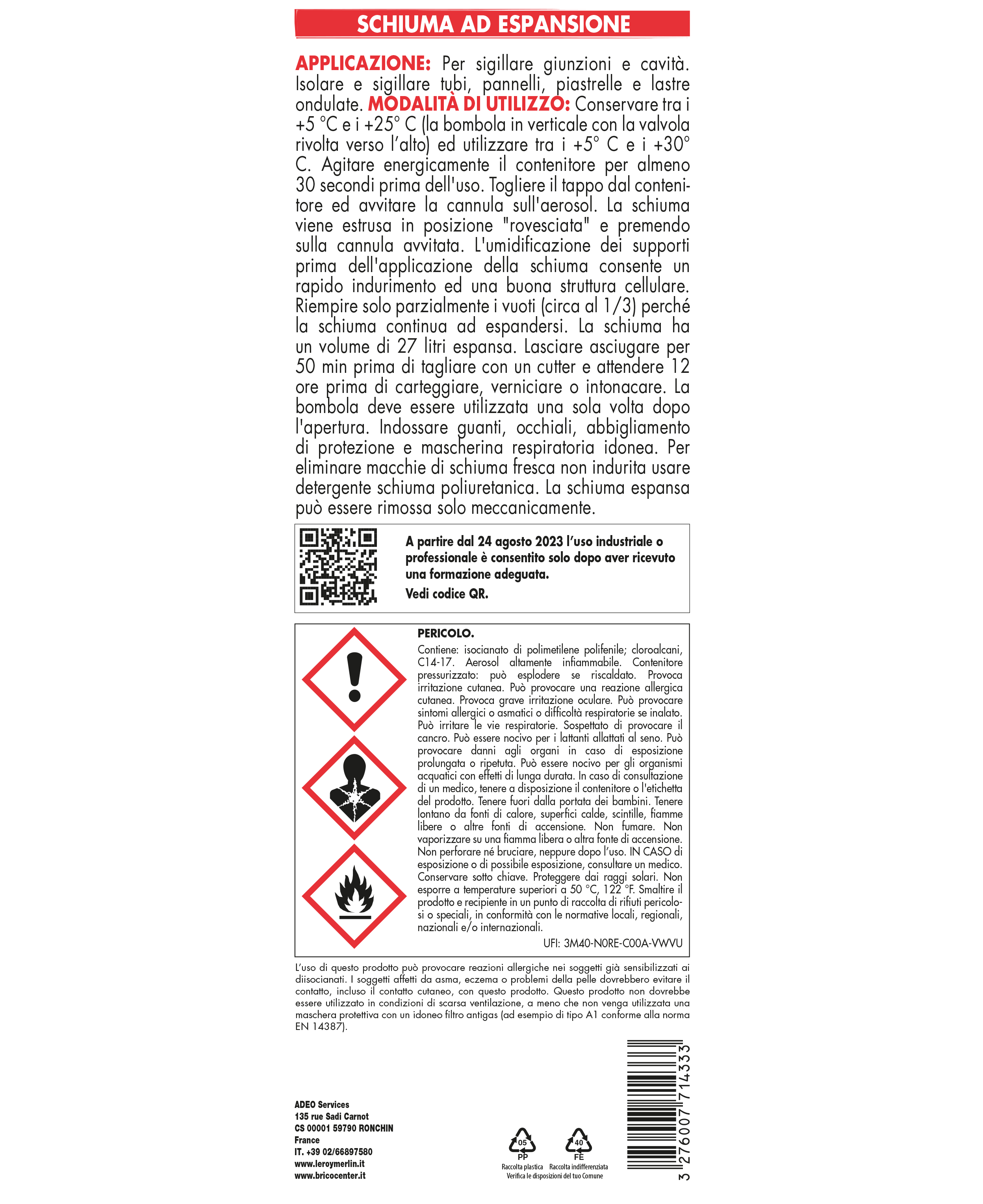 Schiuma espansa poliuretanica multiuso per isolare 750 ml - 2