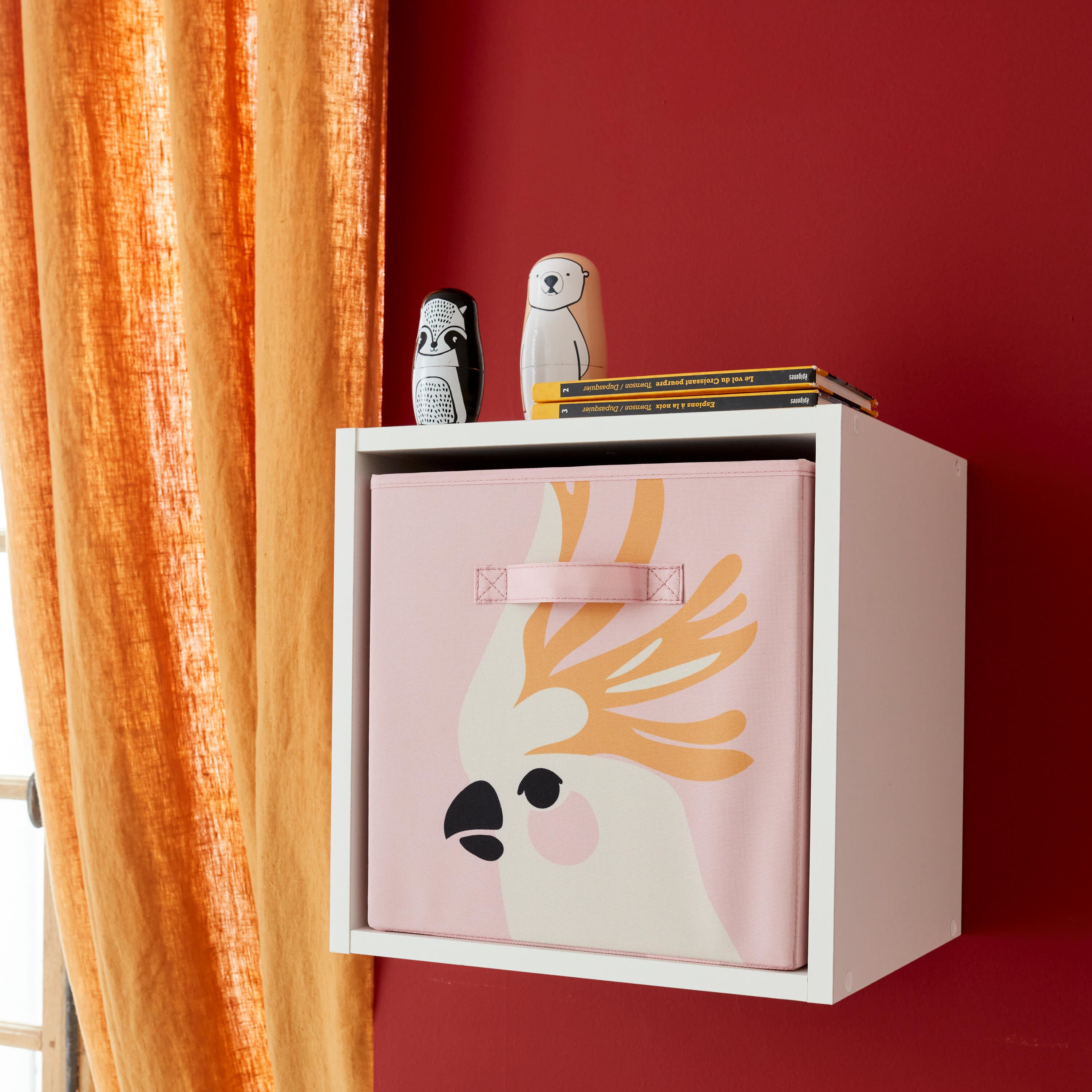 Cesta in poliestere SPACEO Kub Pappagallo L rosa P 31 x L 31 x H 31 cm - 7