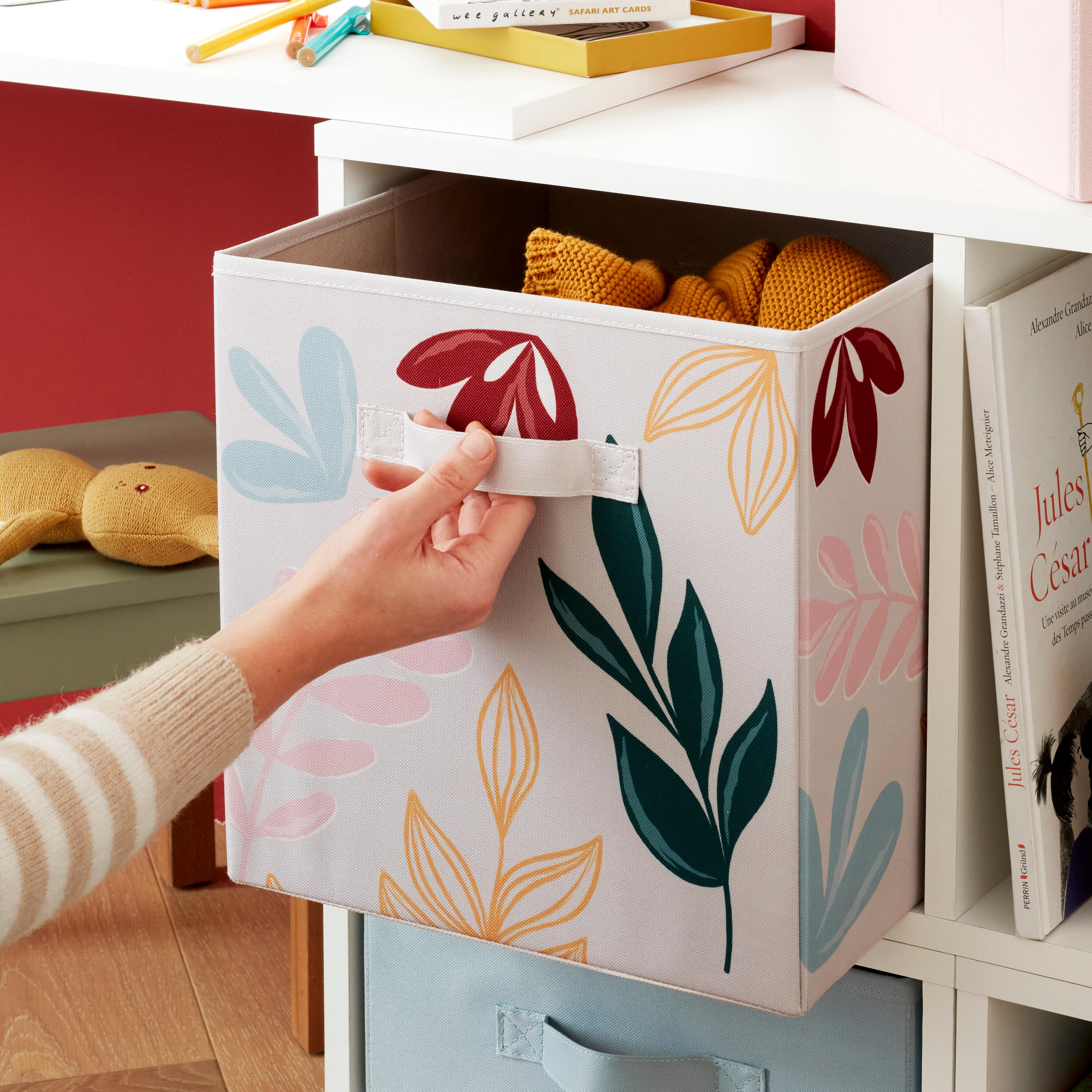 Panier SPACEO Kub motif fleuri H.31 x l.31 x P.31 cm - 4