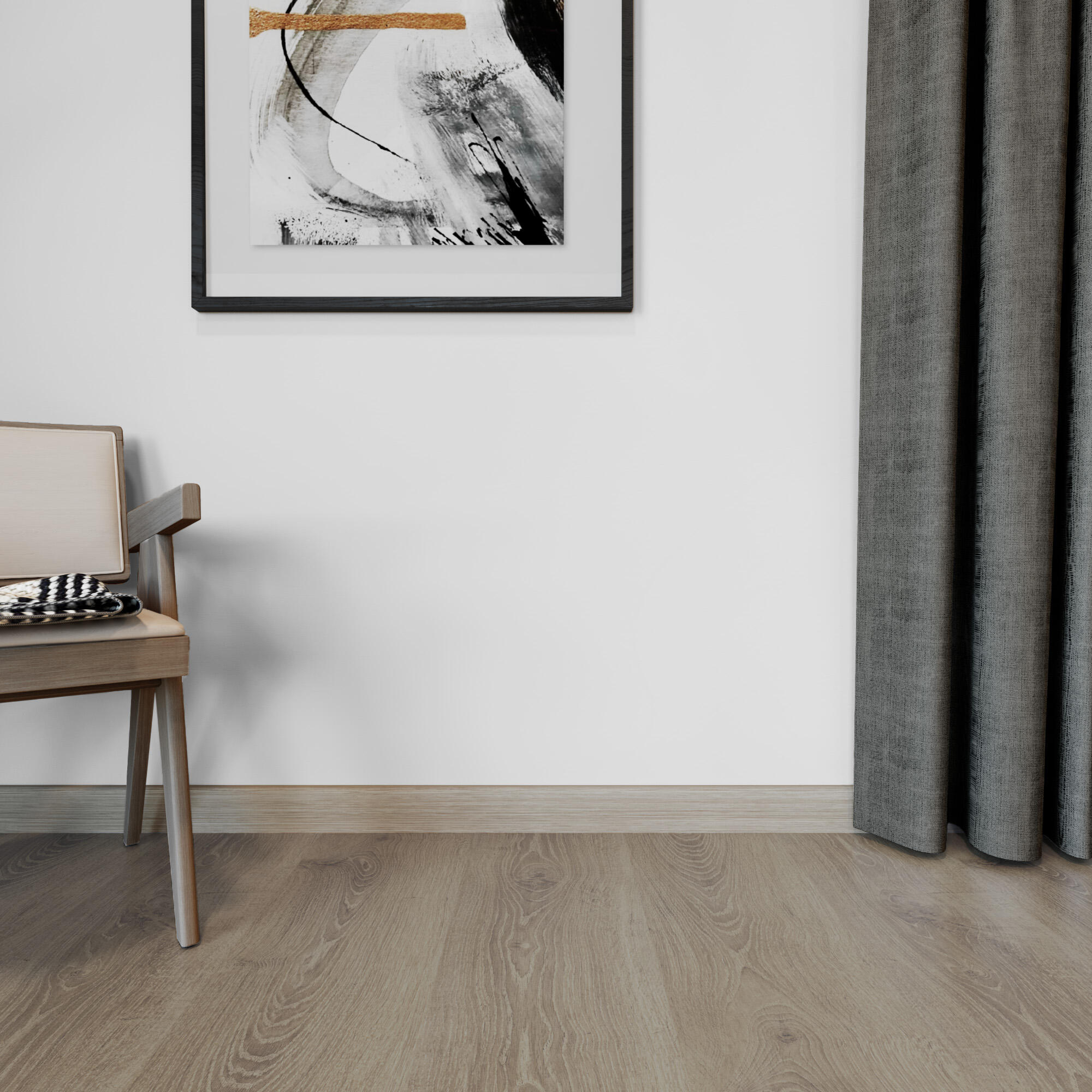 Rodapé MDF cinza / prateado semi mate 14x78x2400 mm Artens GR115 - 2