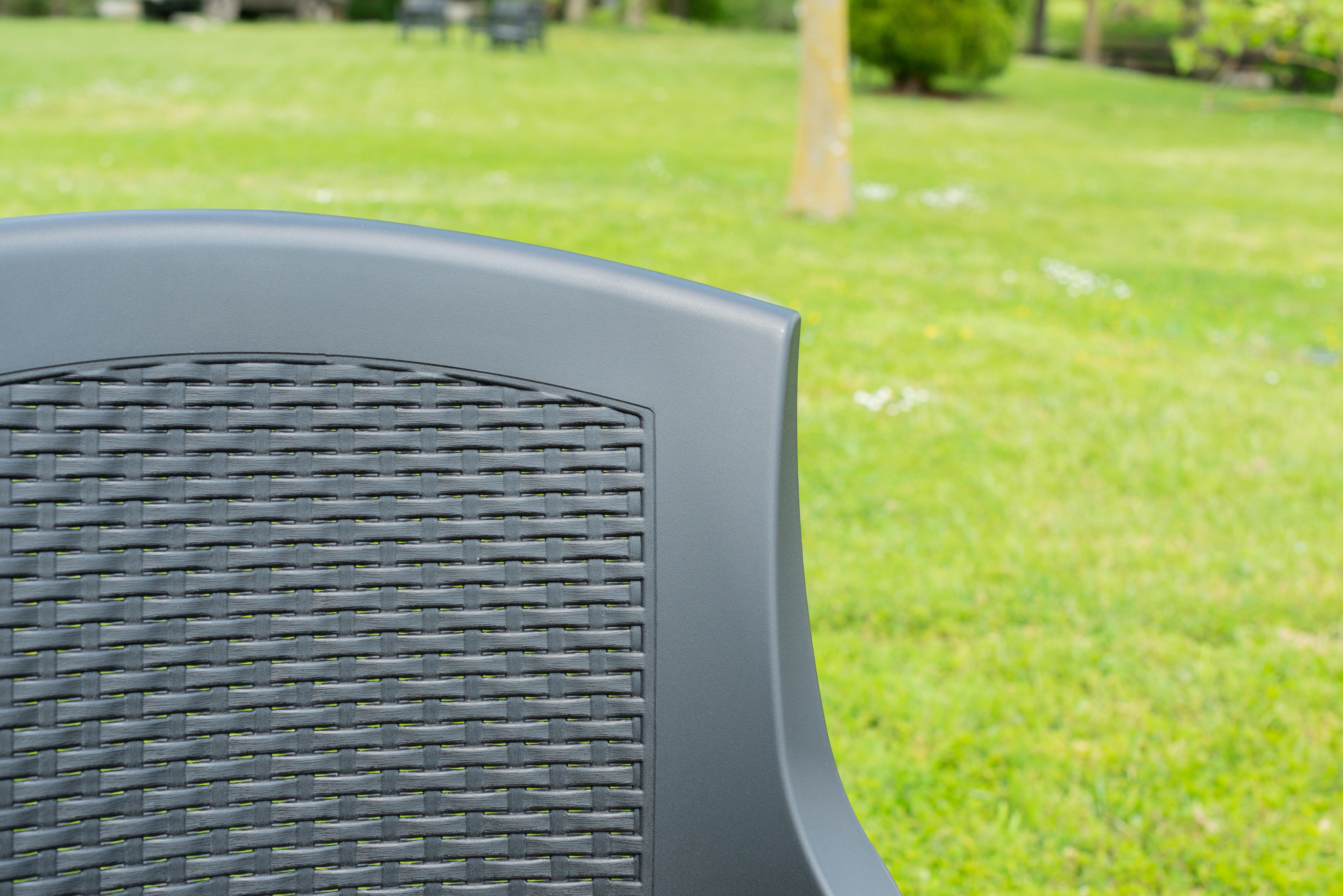 Sedia da giardino in polipropilene con braccioli Eden, seduta in polipropilene antracite - 3