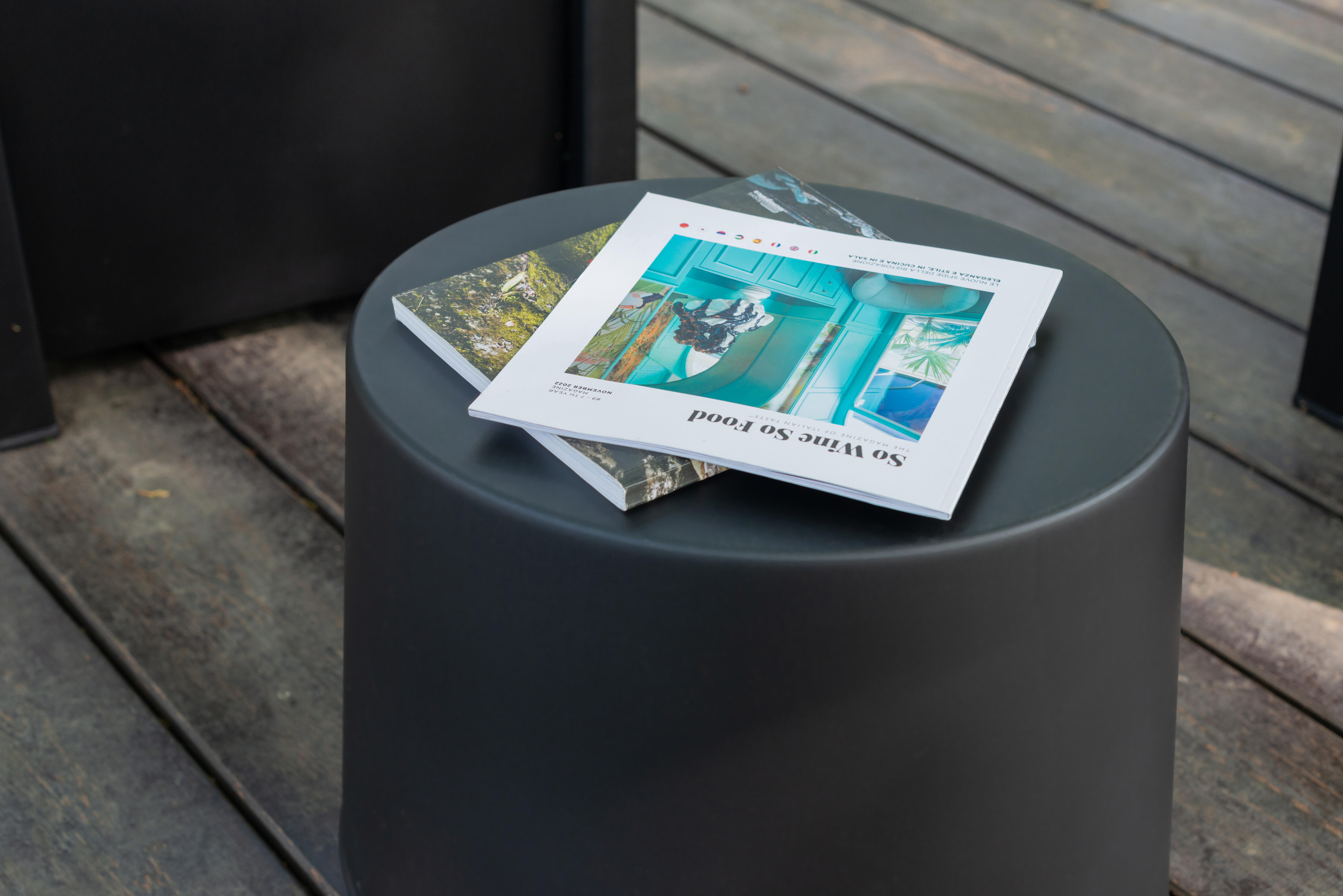 Salotto da giardino per 2 persone nero Luna con cuscini in poliestere grigio - 7