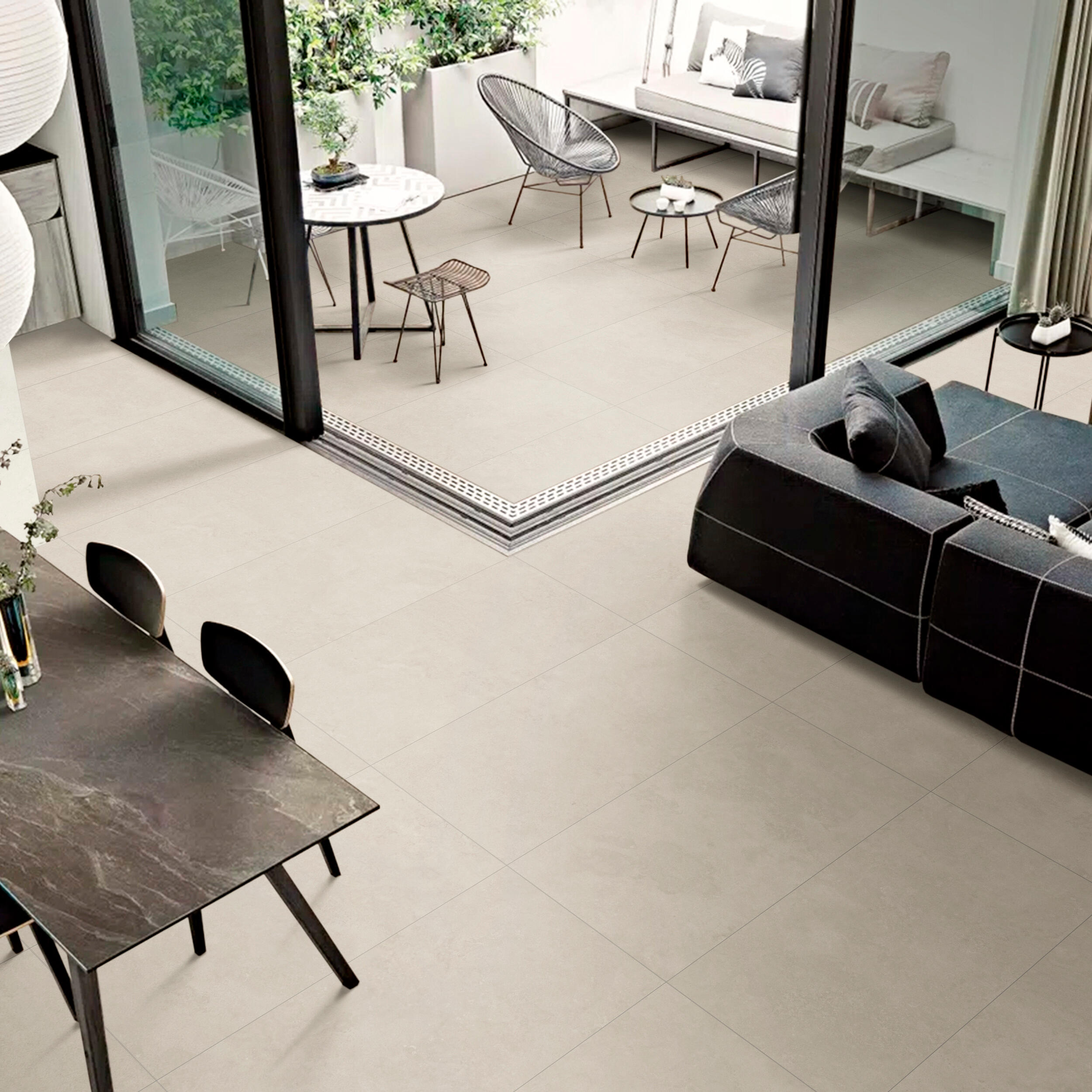 Suelo porcelánico ng badir efecto cemento taupé 120x60 cm c3