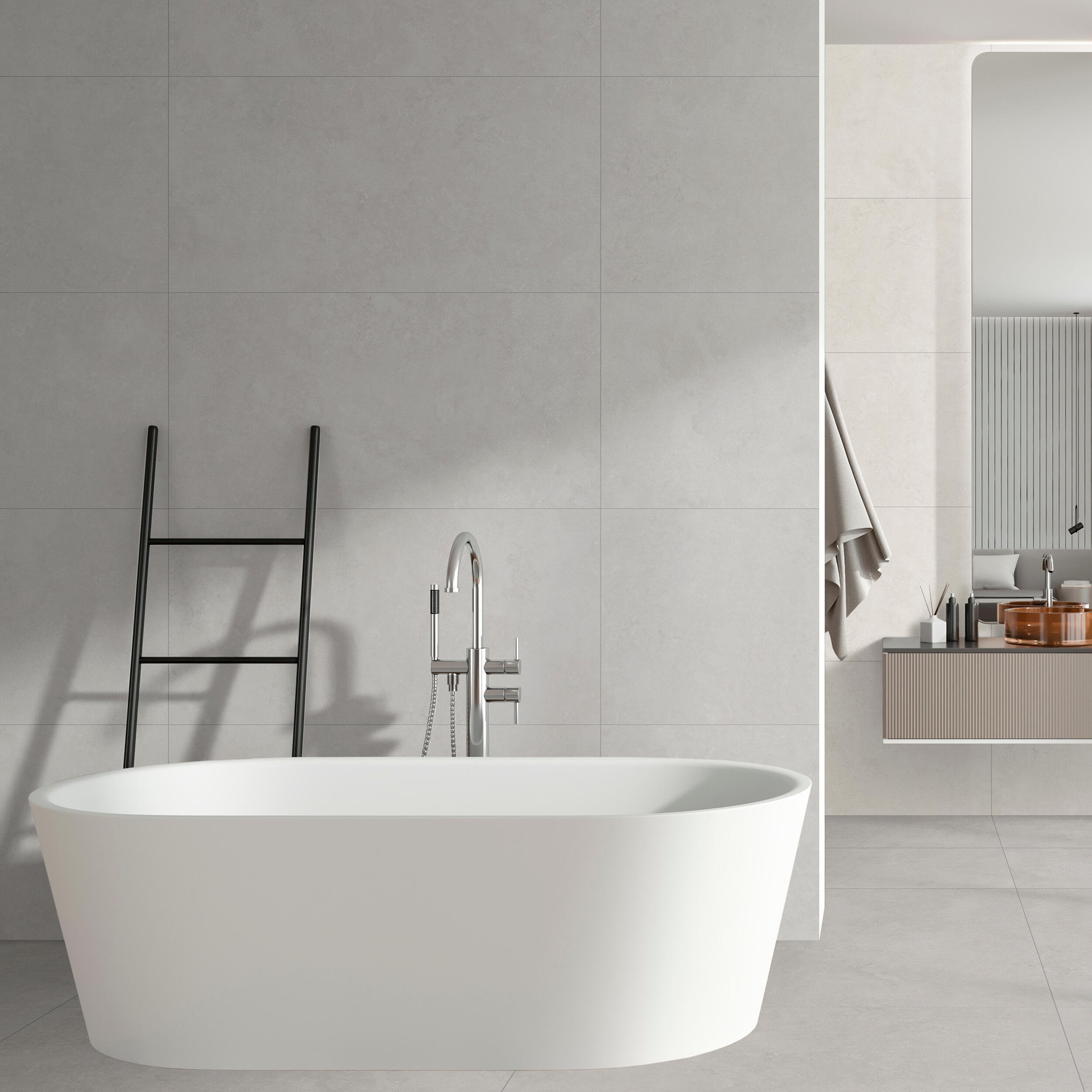 Suelo/azulejo porcelánico ng badir efecto cemento gris 120x60 cm c2