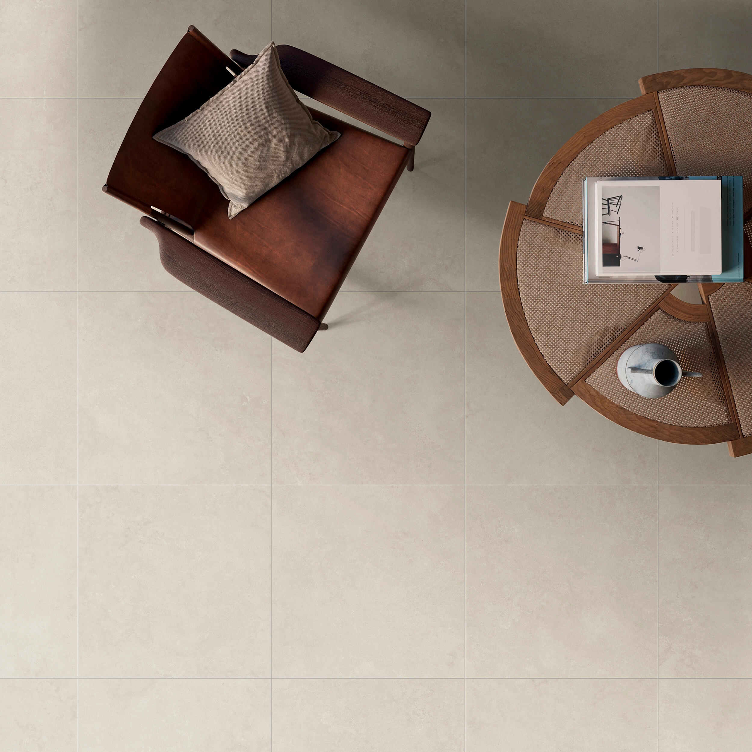 Suelo porcelánico ng badir efecto cemento taupé 60x60 cm c2