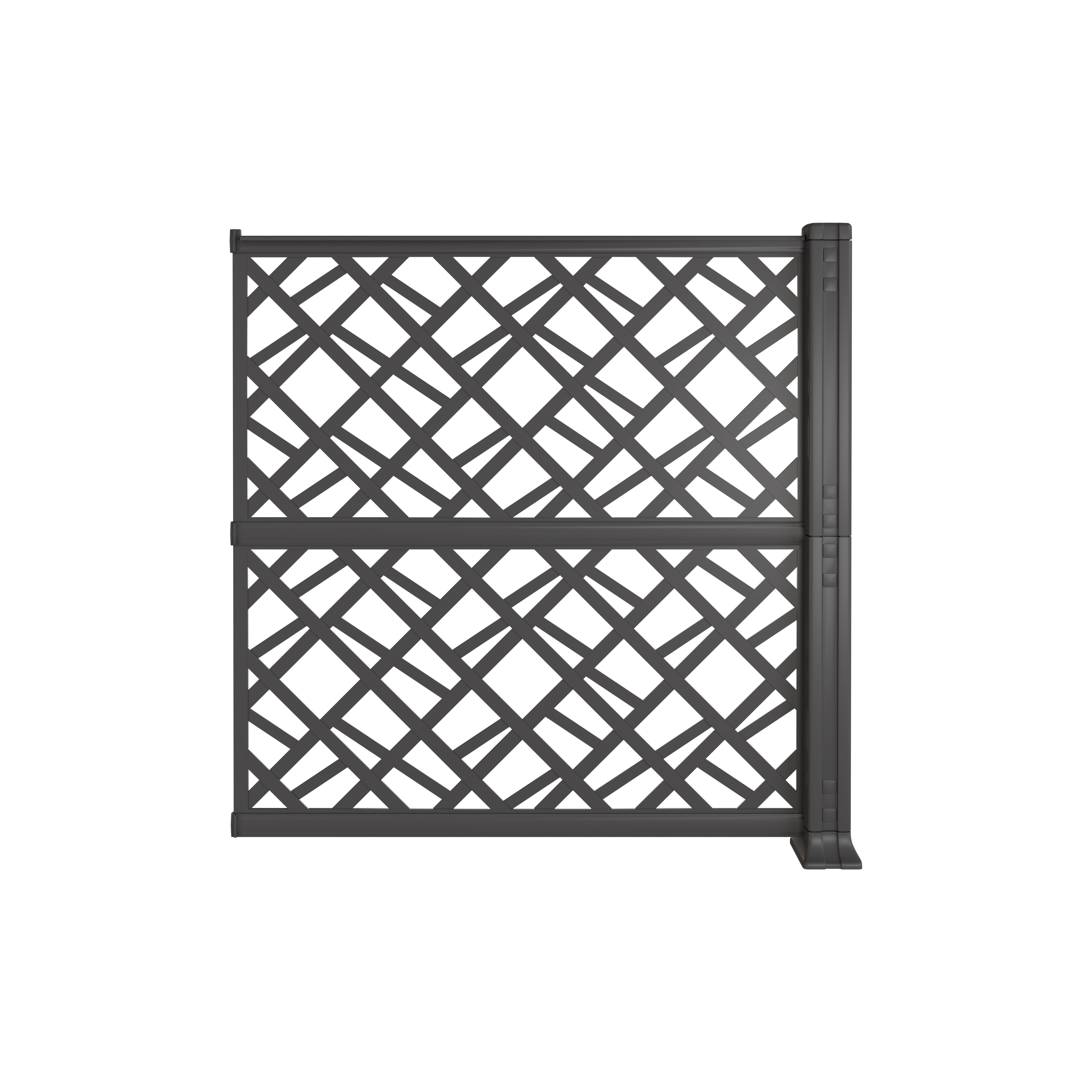 Traliccio estensibile Kit di 2 pannelli modulari antr. SCAT.C in polipropilene antracite L 107 x H 111.6 cm , spessore 142 mm - 3