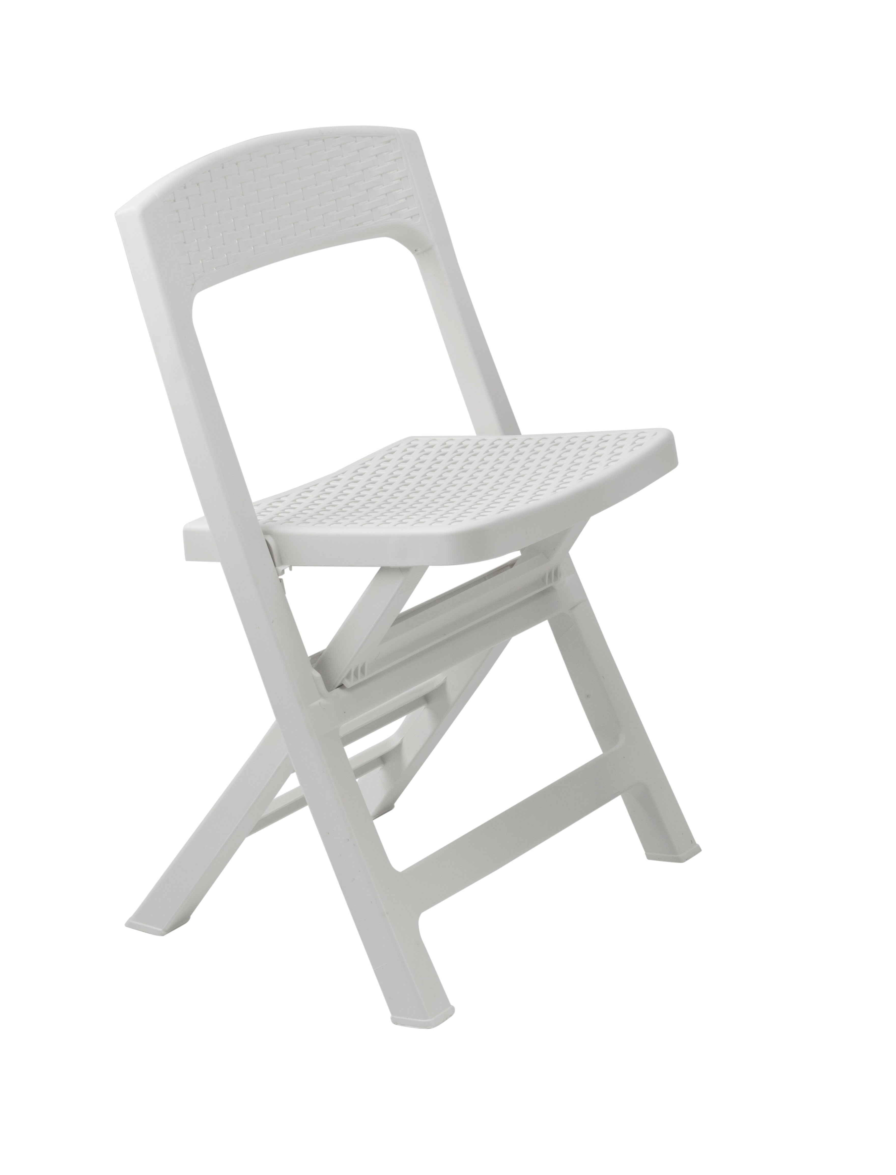 Sedia da giardino pieghevole Asso, con struttura e seduta in polipropilene bianco - 3