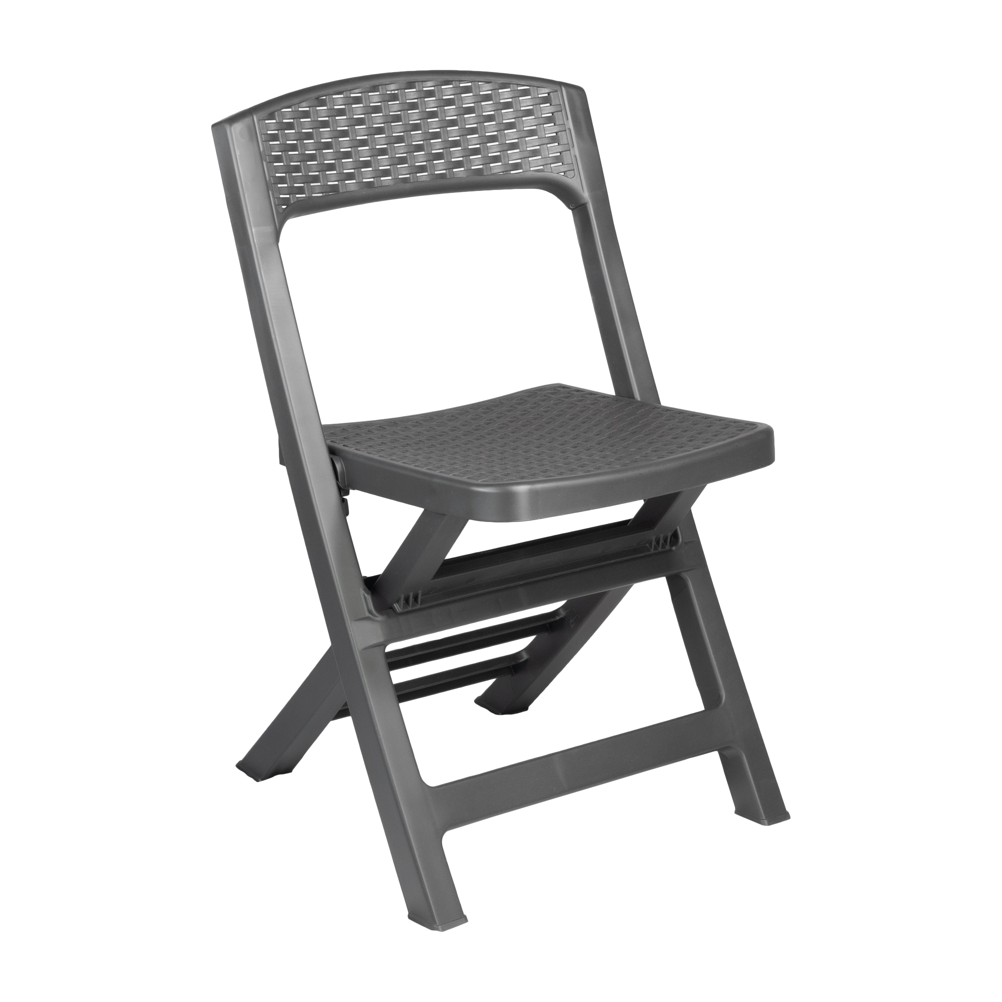 Sedia da giardino pieghevole Asso, con struttura e seduta in polipropilene grigio - 2