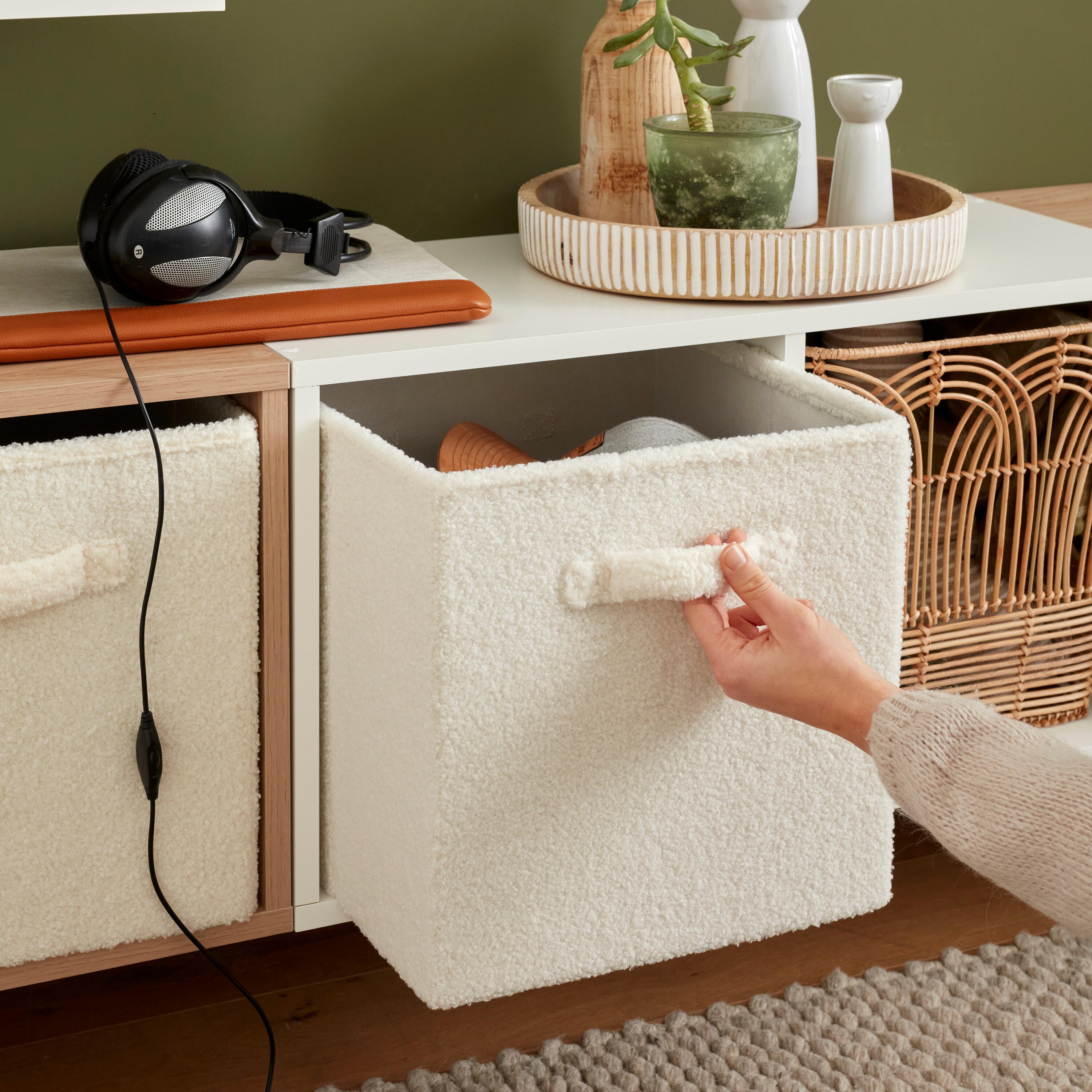 Panier SPACEO Kub effet laine H.31 x l.31 x P.31 cm - 2