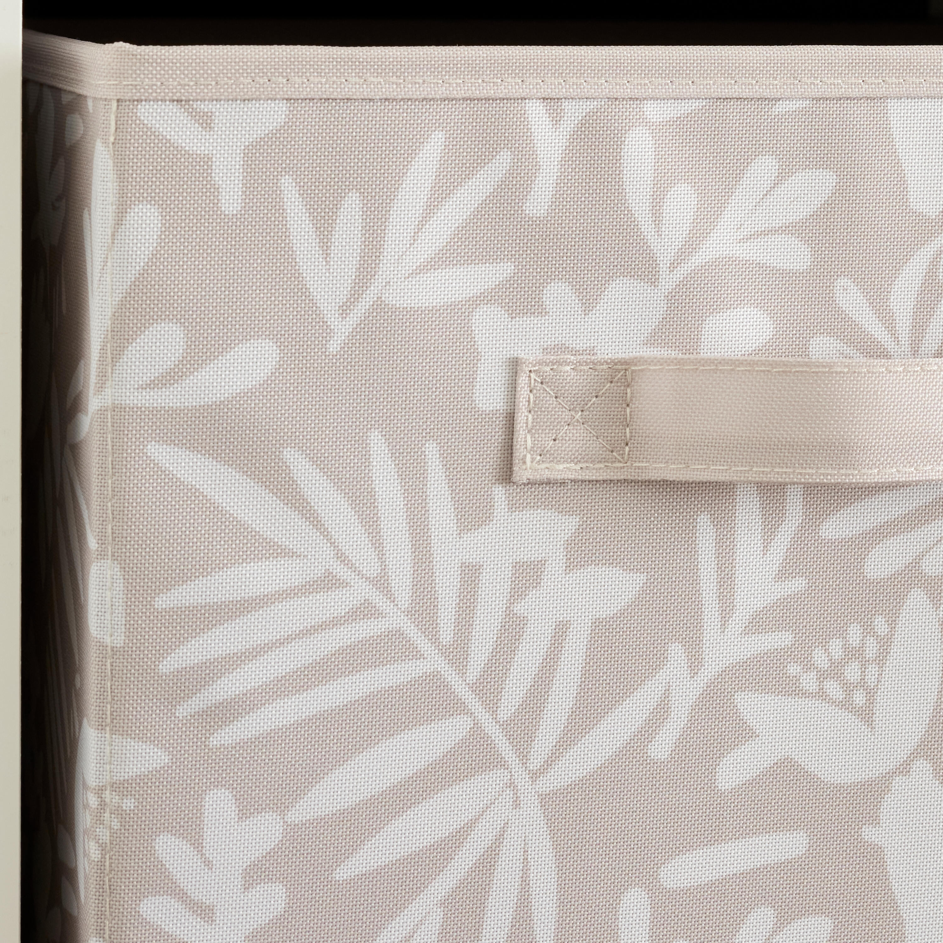 Cesto L bege e branco vegetal 31x31x31 cm Spaceo Kub - 5