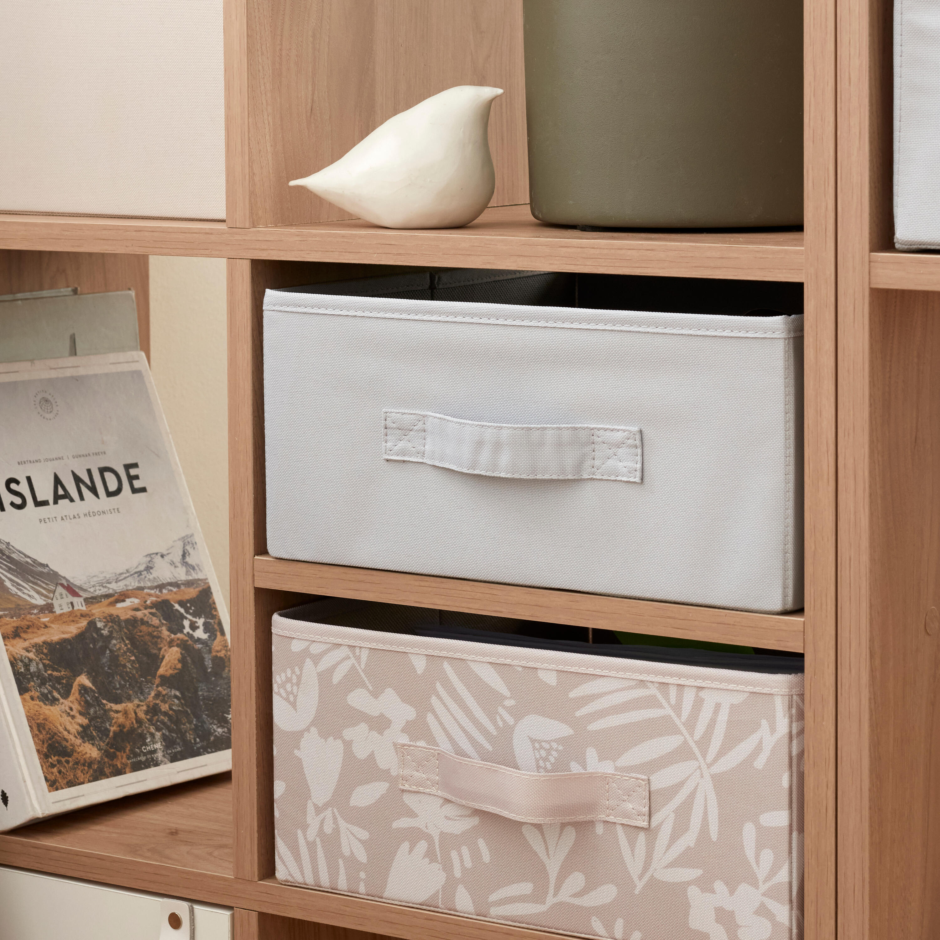 Panier SPACEO Kub gris H.14 x l.31 x P.31 cm - 2