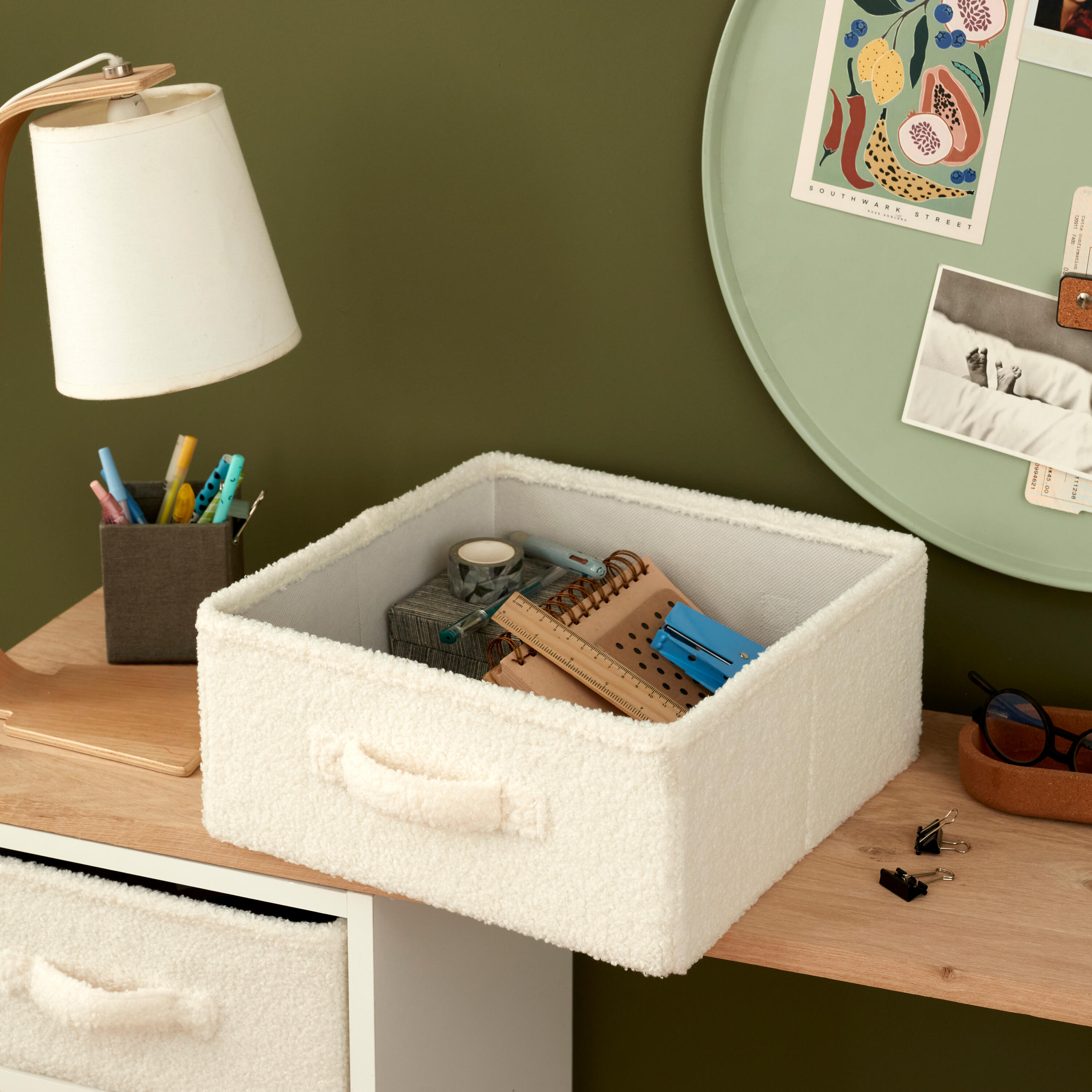 Panier SPACEO Kub effet laine H.14 x l.31 x P.31 cm - 2