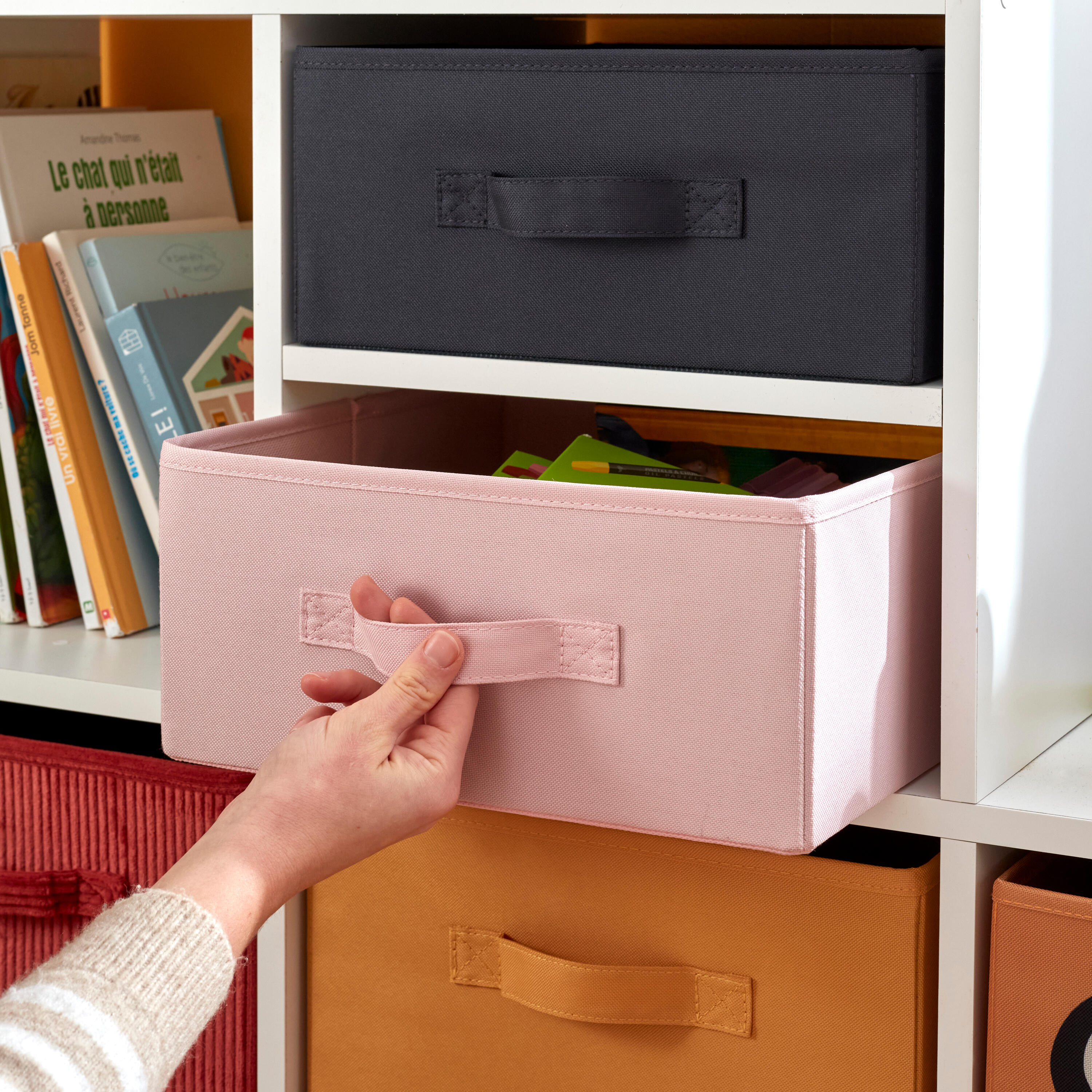 Panier SPACEO kub rose H.14 x l.31 x P.31 cm - 8