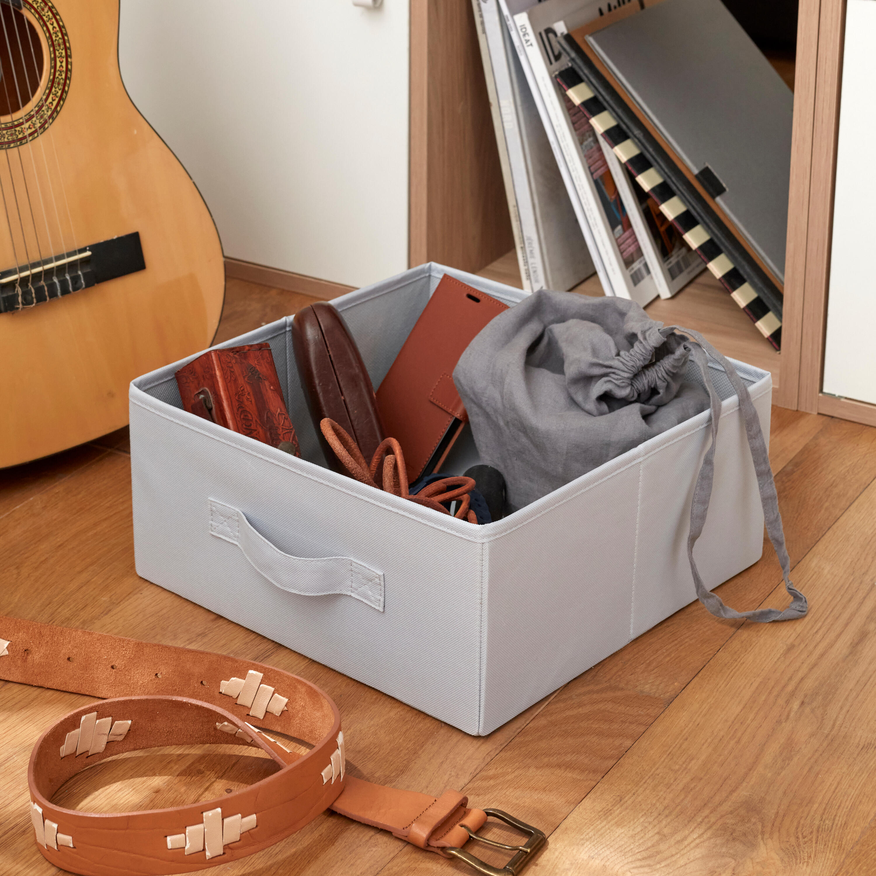 Panier SPACEO Kub gris H.14 x l.31 x P.31 cm - 5