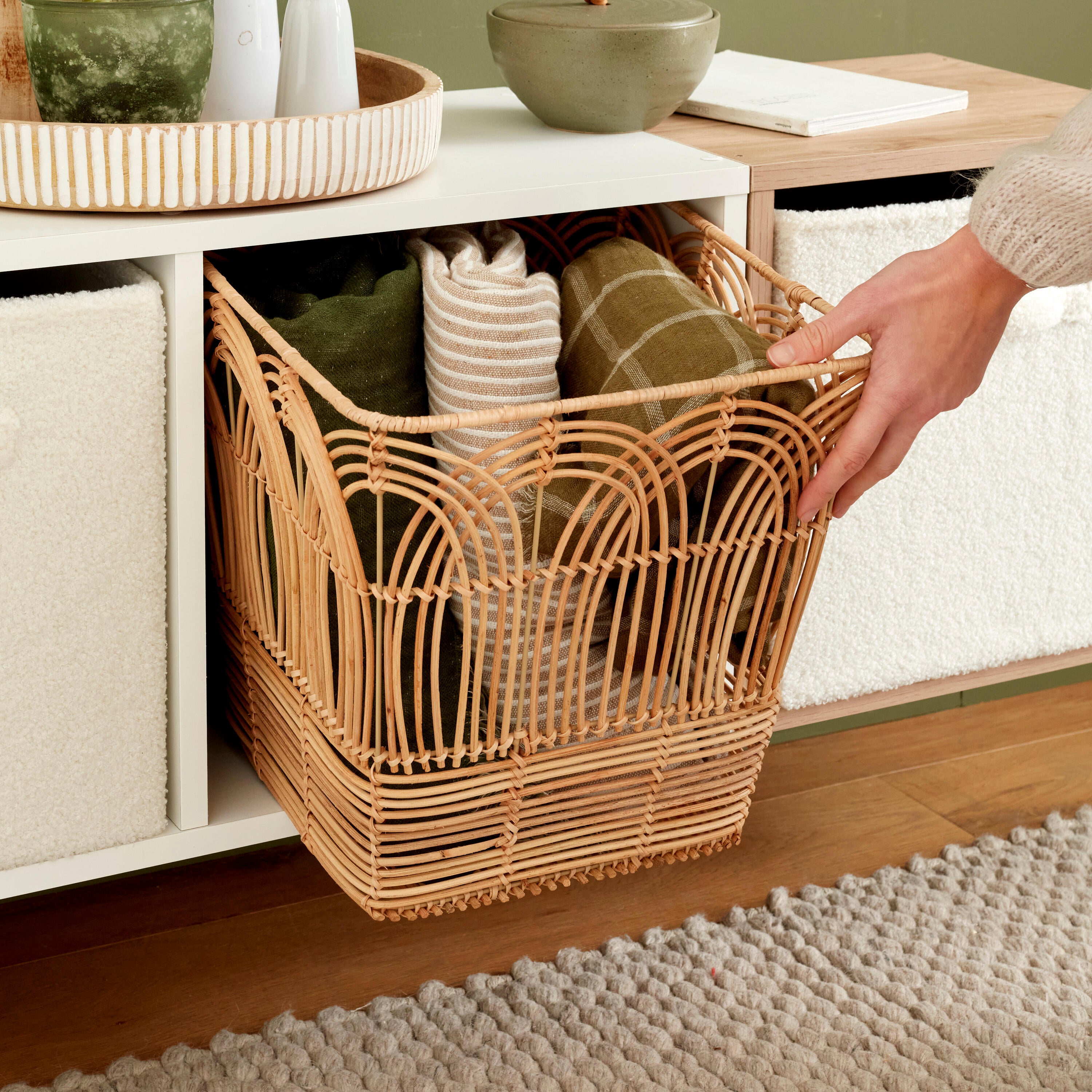 Cesto L Kub spaceo 31X31X31CM rattan - 4