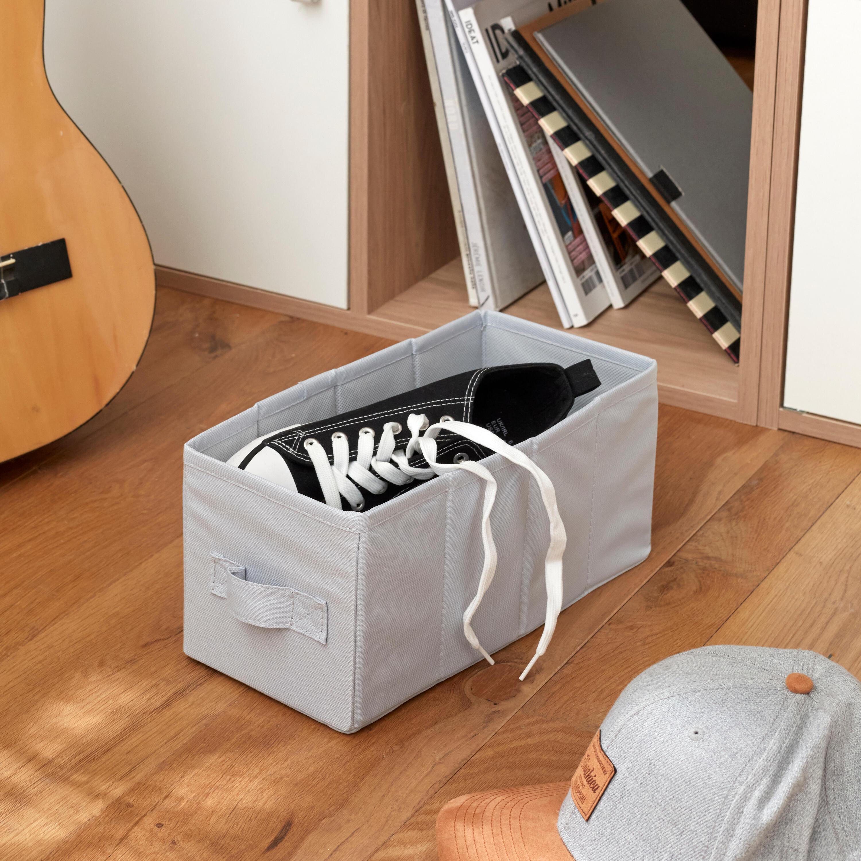 Panier SPACEO Kub gris H.14 x l.14 x P.31 cm - 4