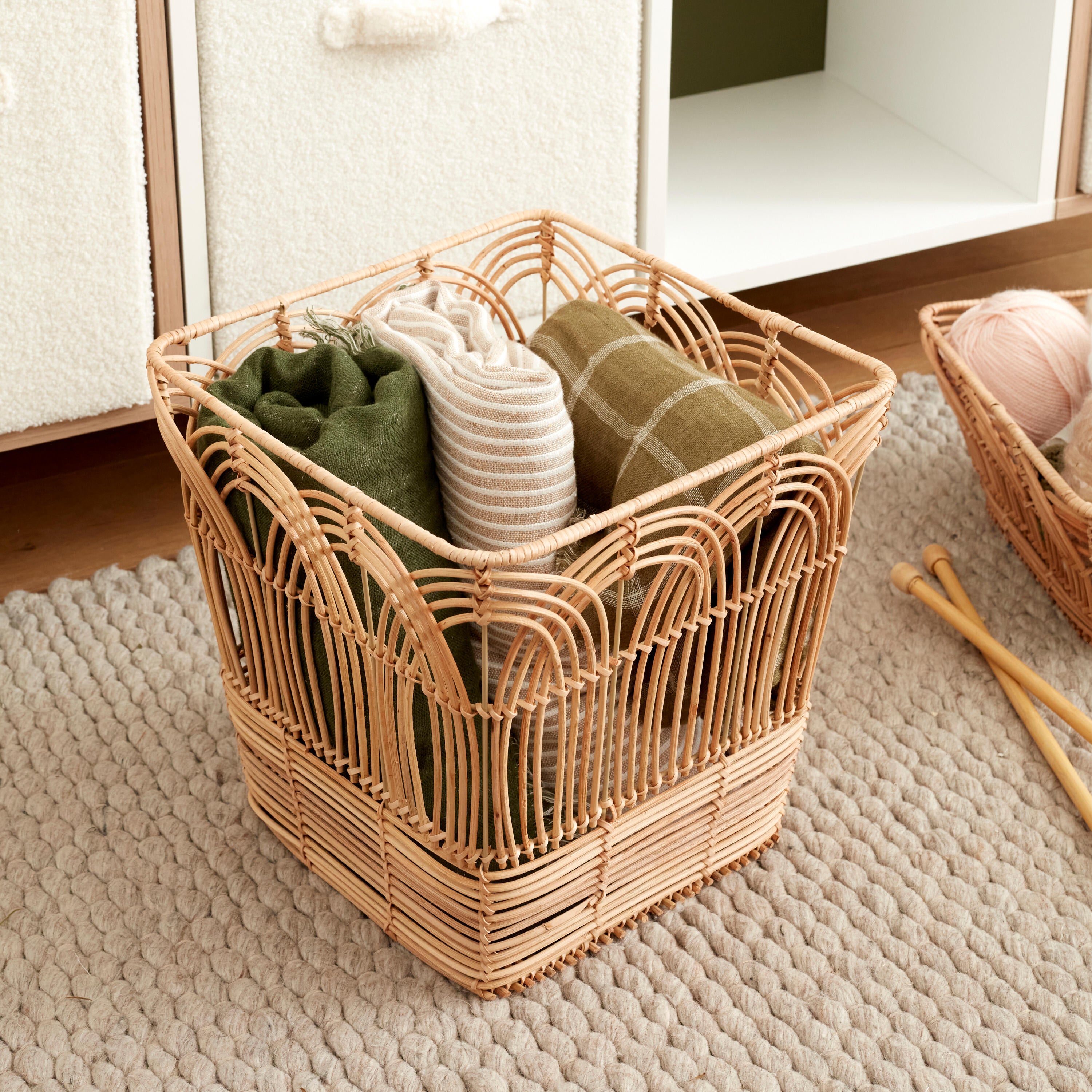 Cesto L Kub spaceo 31X31X31CM rattan - 8