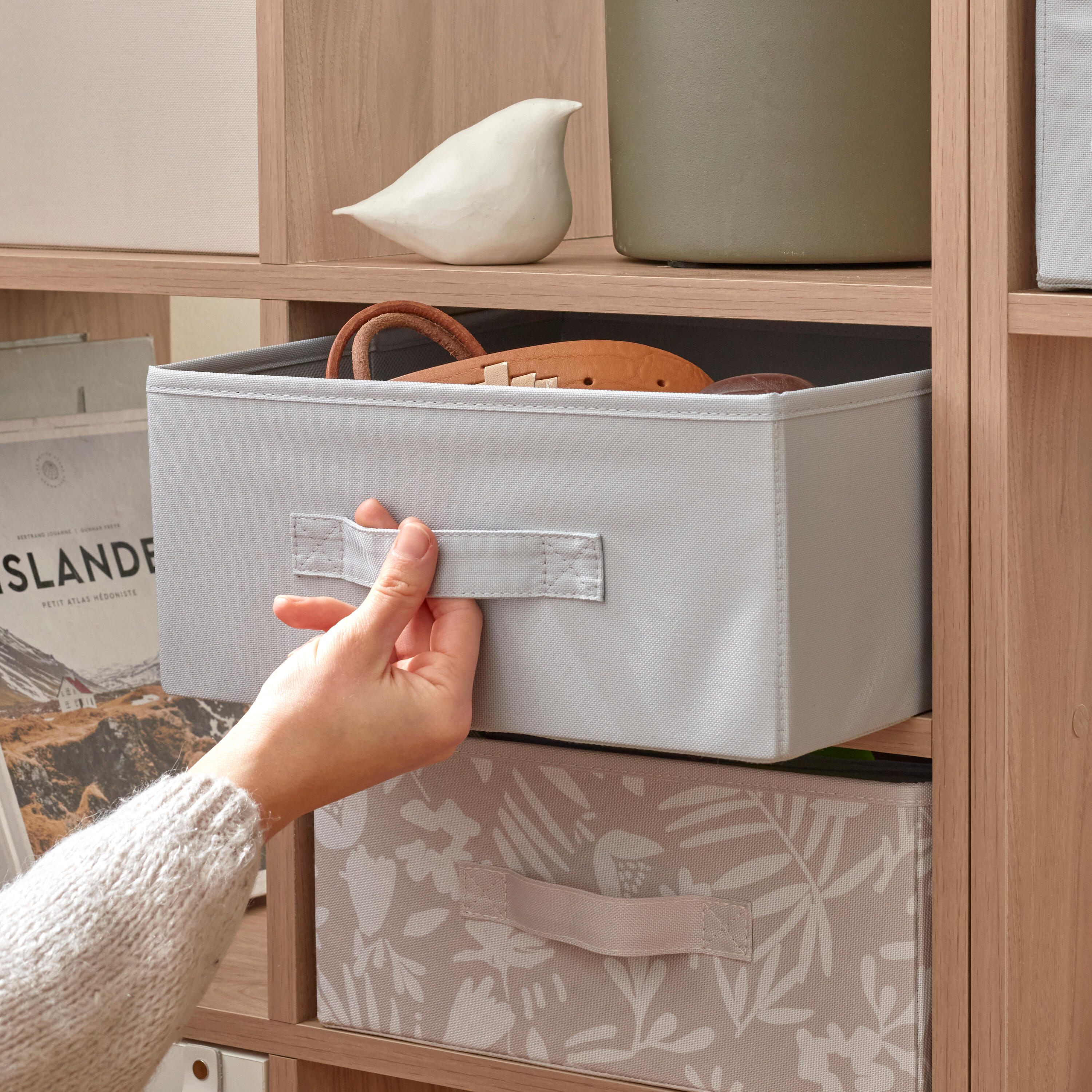 Panier SPACEO Kub gris H.14 x l.31 x P.31 cm - 7