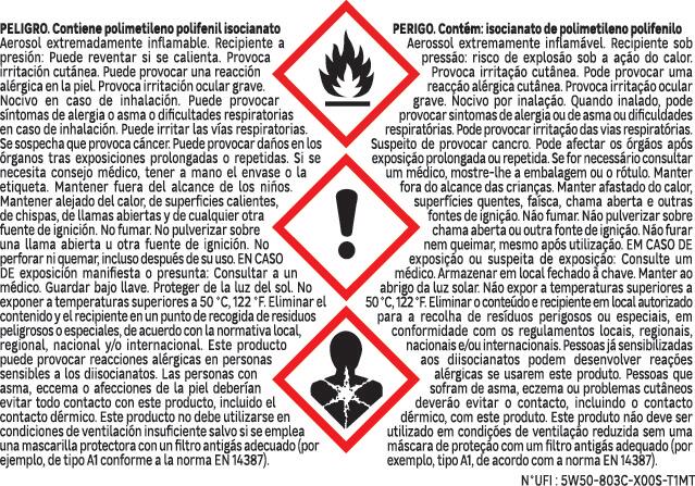 Espuma de poliuretano AXTON 750 ml para ventanas en color amarillo. Tiempo de secado 30 minutos. Aplicación con pistola. - 7