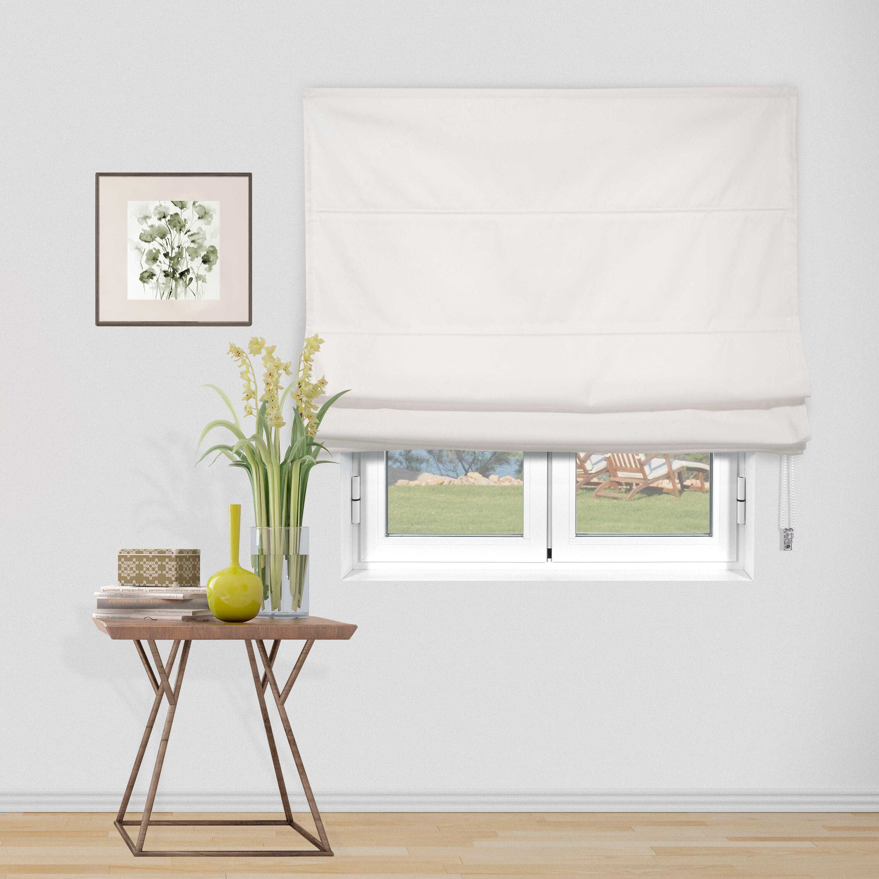 Estor plegable con varillas toxa básico blanco de 90x250 cm