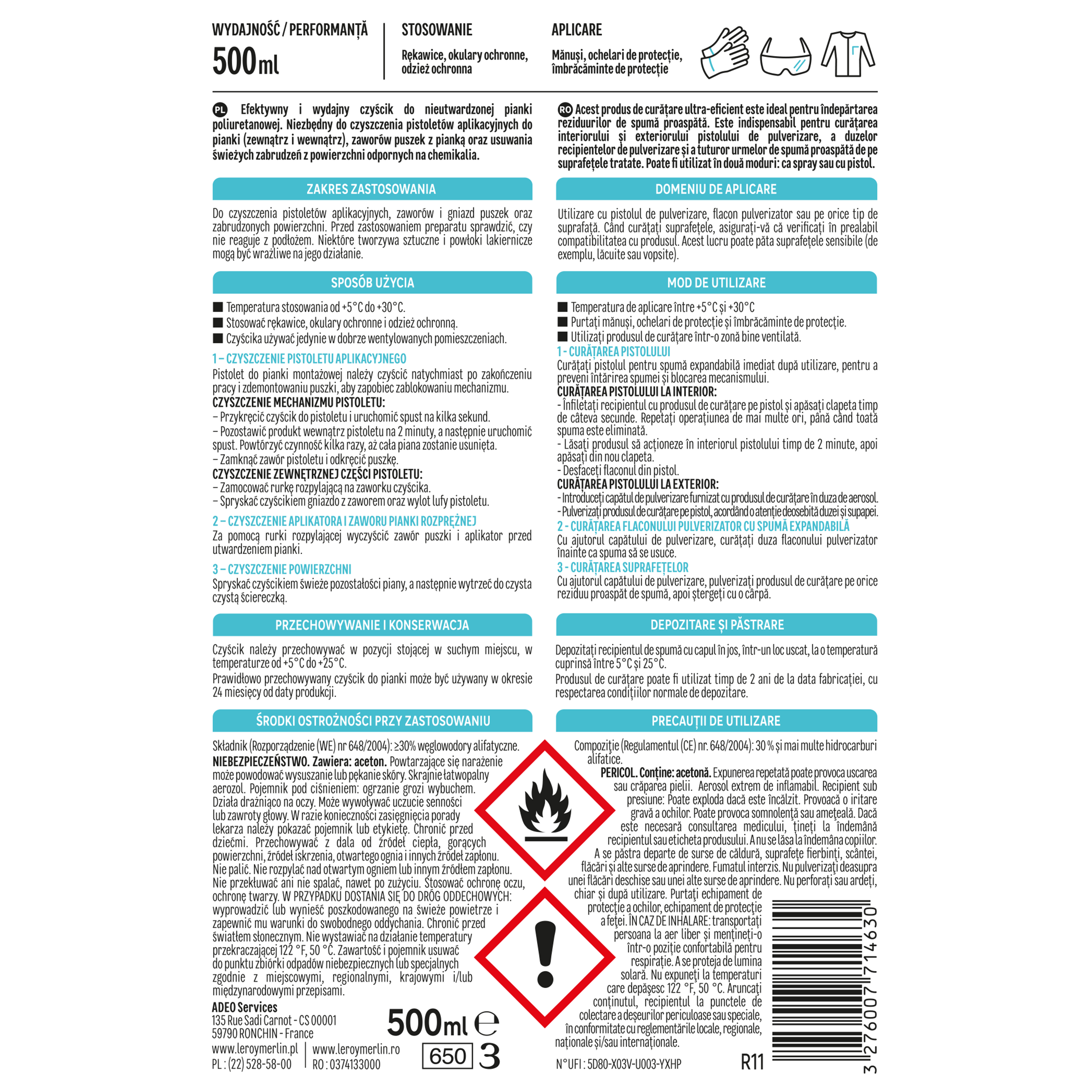 Czyścik do piany montażowej 500 ml Axton - 4