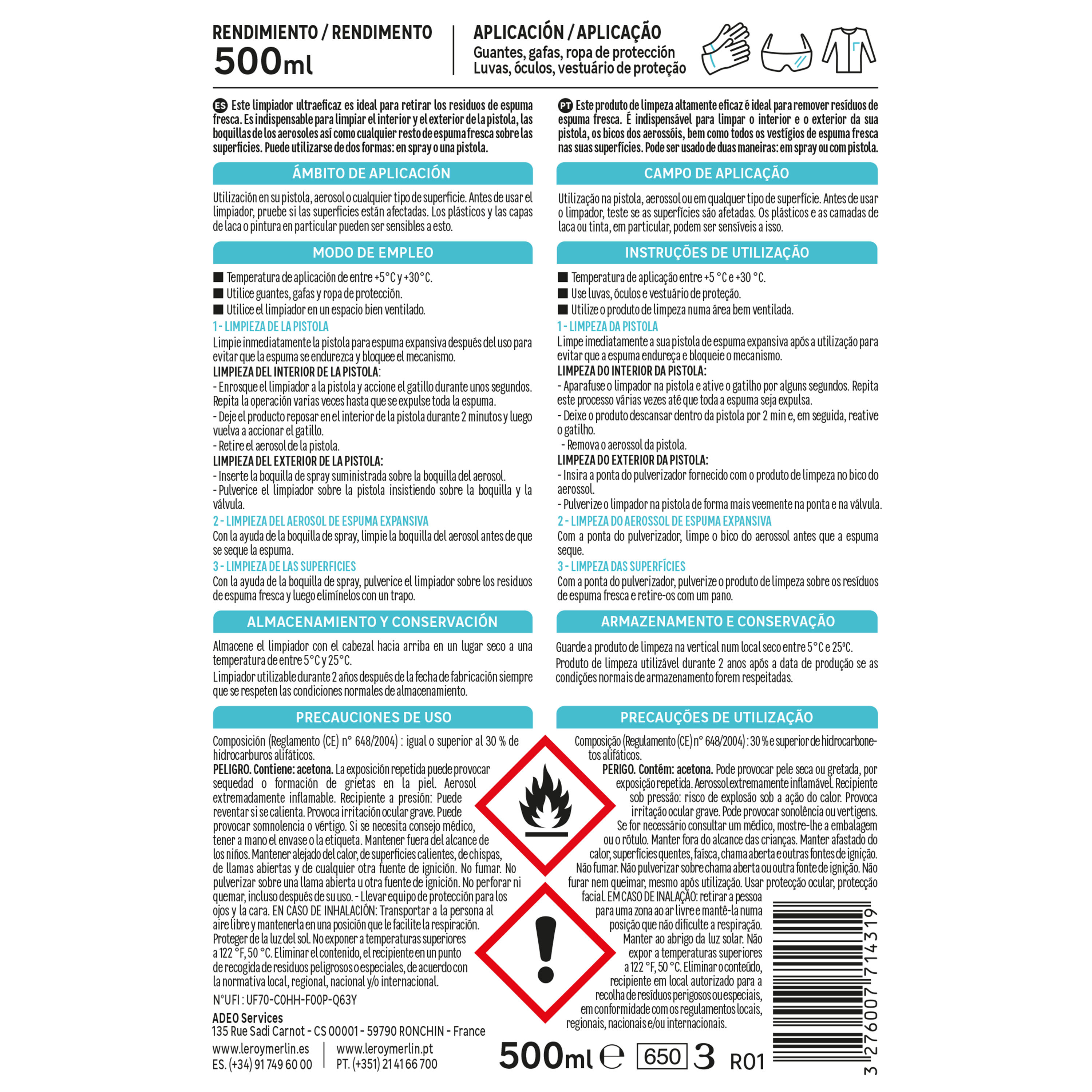 Limpiador de espuma húmeda Axton en formato spray 500 ml - 5