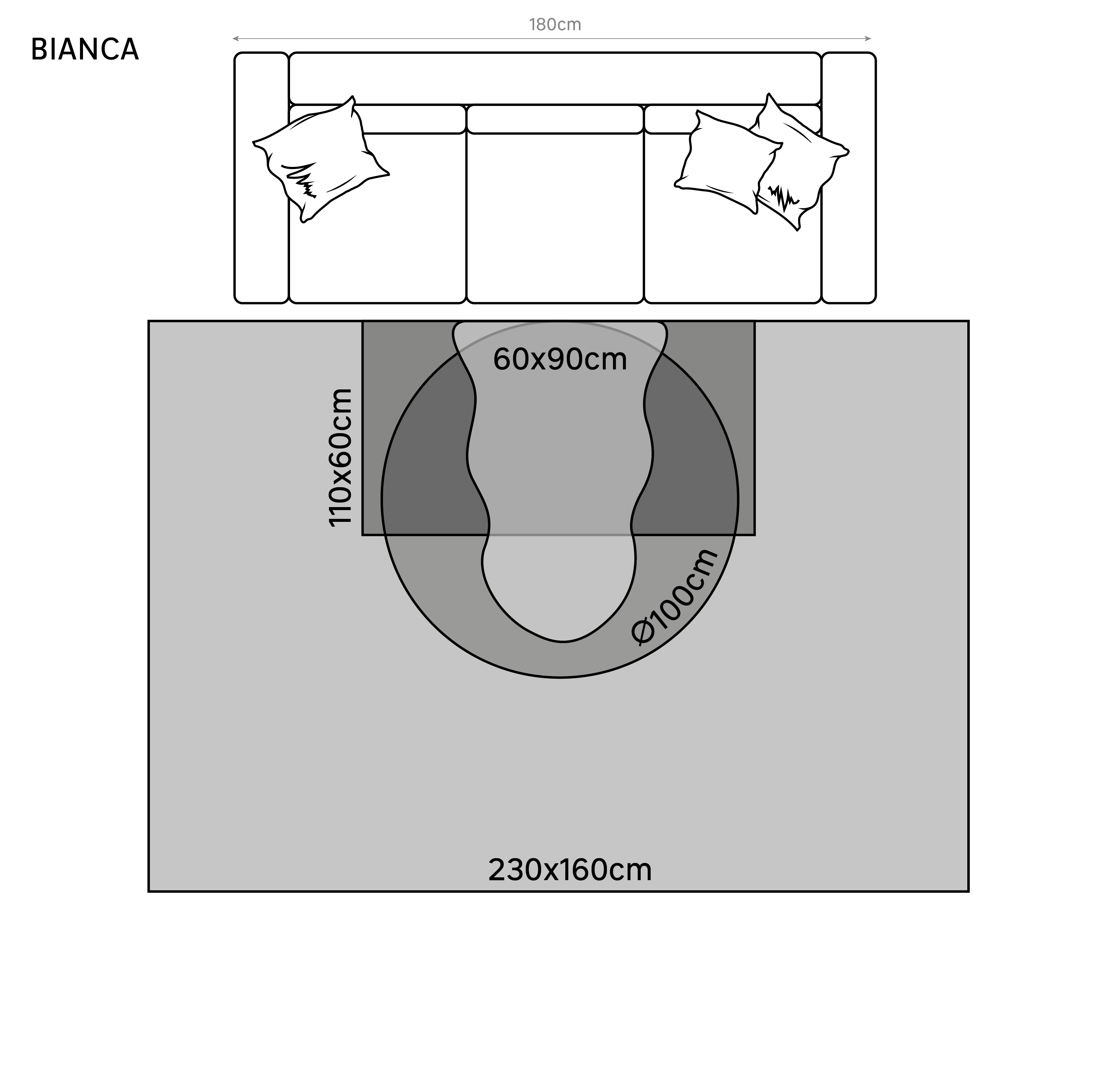 Tapete redondo liso INSPIRE BIANCA FAKE RABBIT D100CM MOON 4 - 9