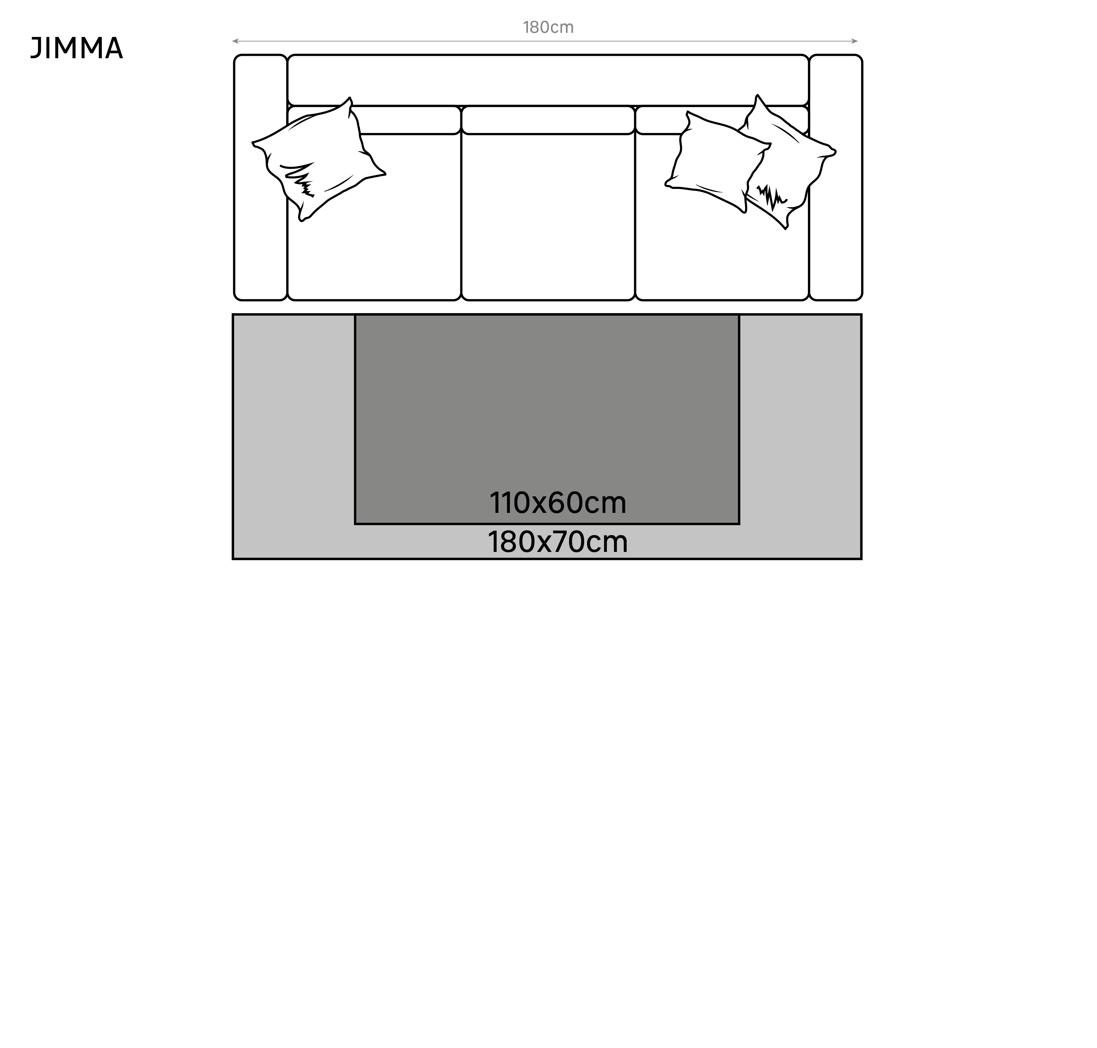 Alfombra pie de cama yute Jimma 60x110cm tejido plano INSPIRE con líneas beige negro - 8