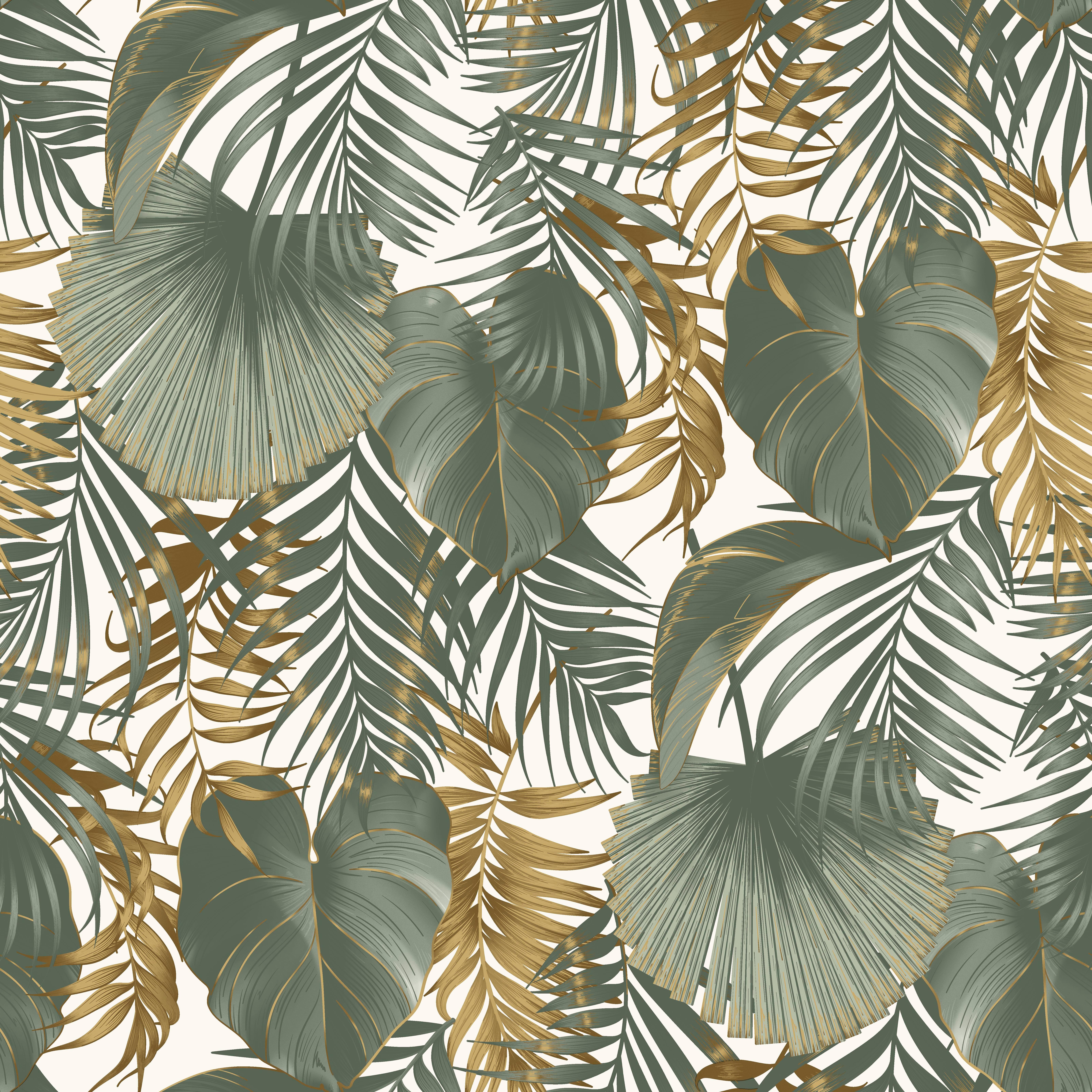 Papier peint intissé Tropical vert - 2