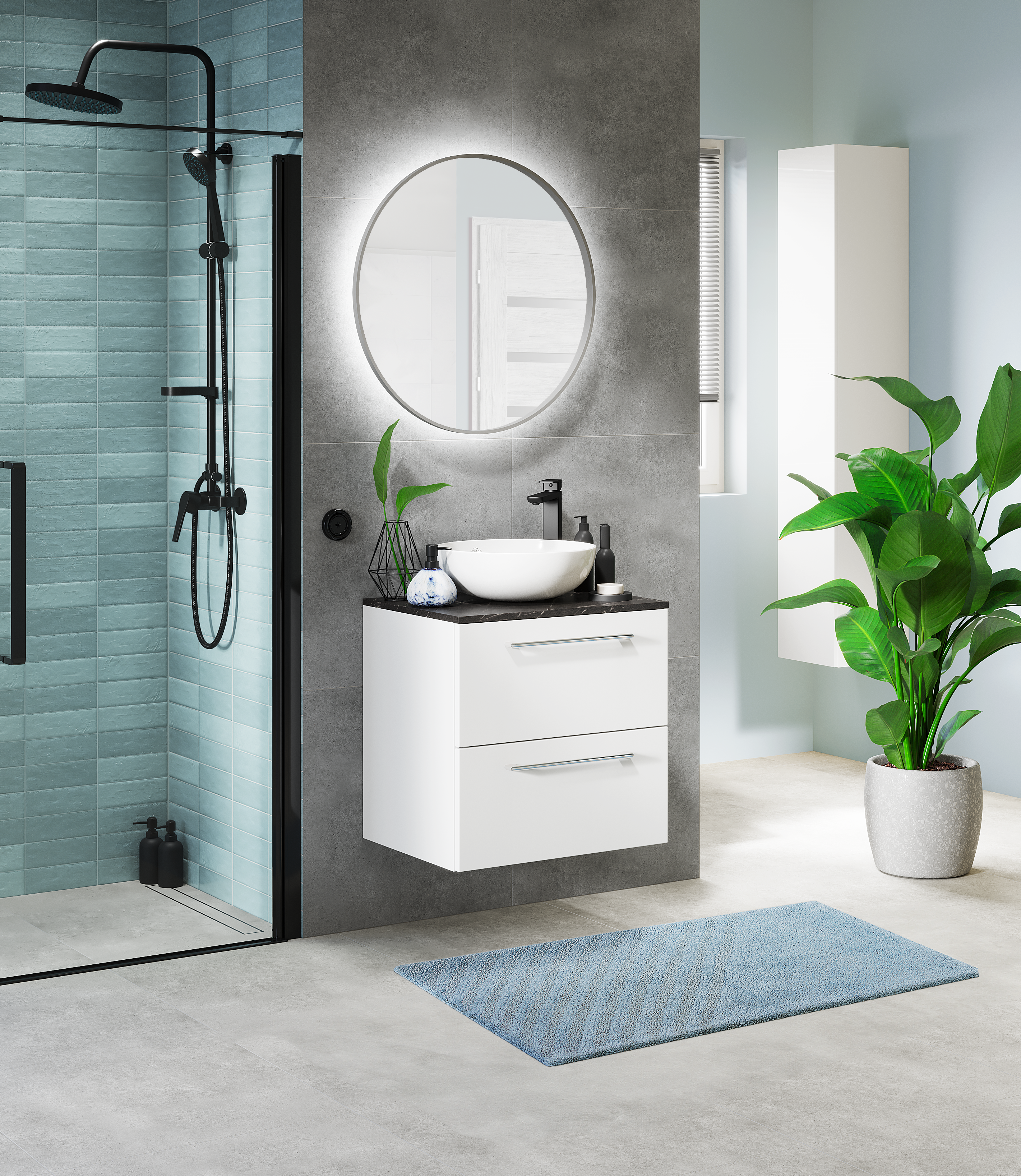 Szafka pod umywalkę Remix Biała 60 Sensea - 5