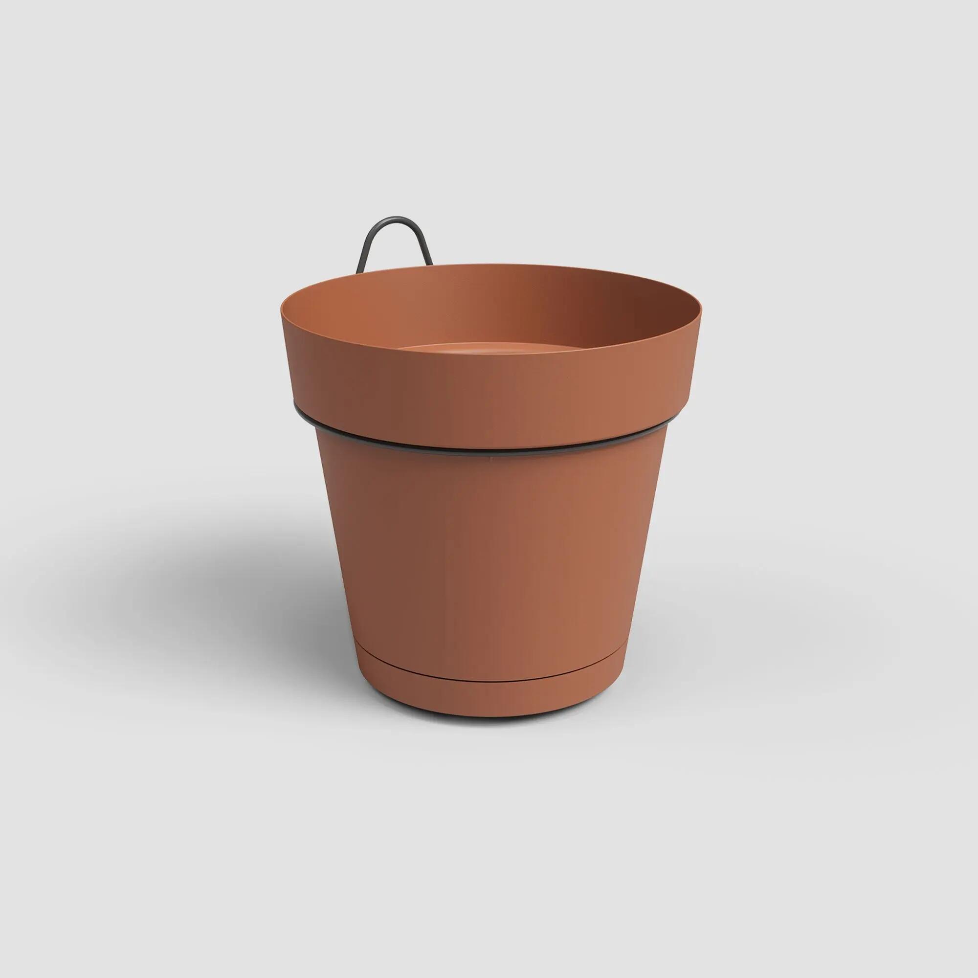 Maceta de polipropileno capri marrón 20 x21 cm