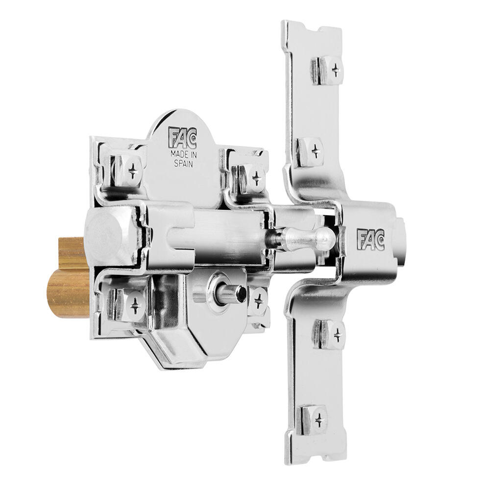 Cerrojo de seguridad fac 301r/80 llave-botón de 80 mm ancho niquelado